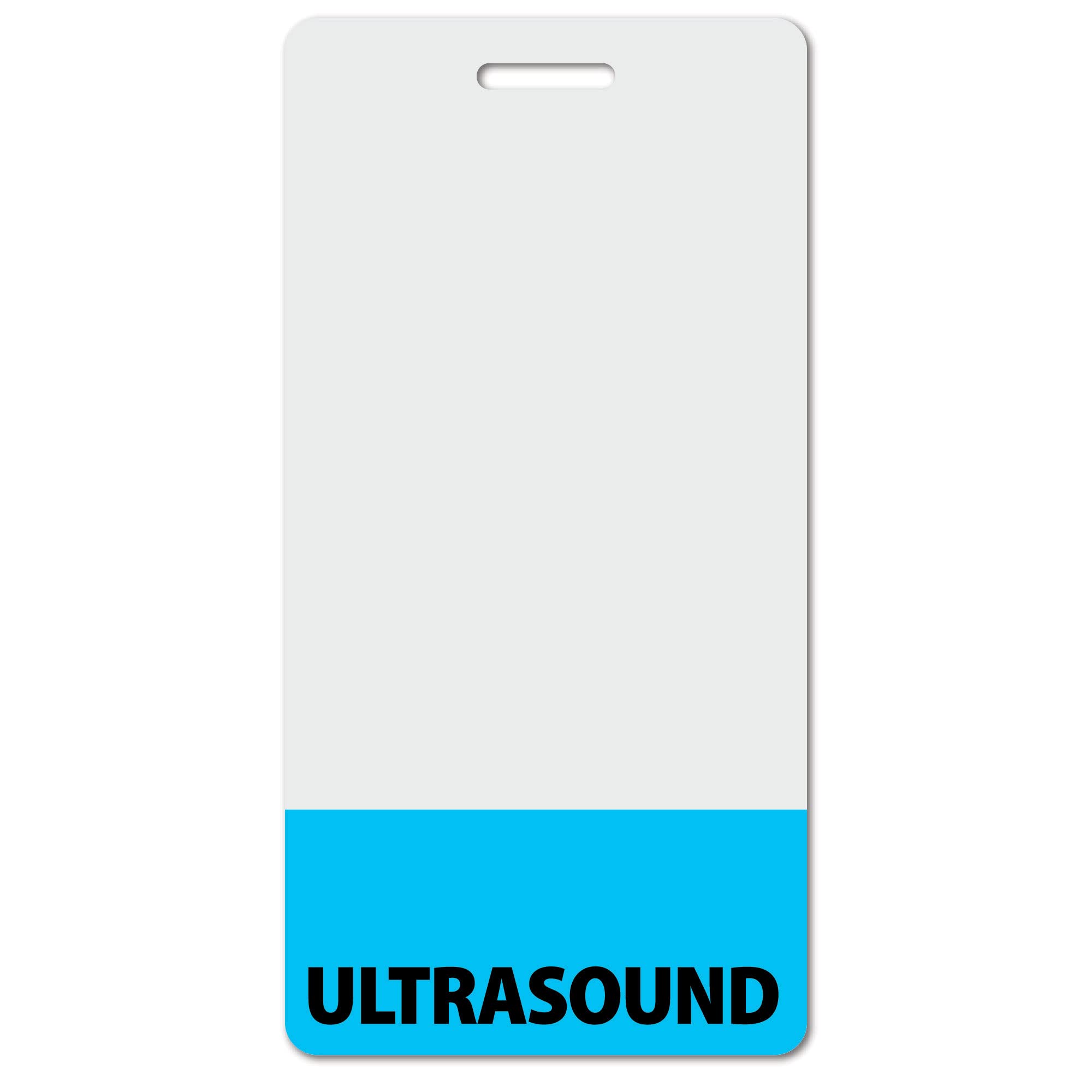 BadgeZOO Ultrasound Heavy Duty Vertical Light Blue (1 Pack) - Spill & Tear Proof cards - 2 Sided USA Printed Quick Role Identifier ID Tag