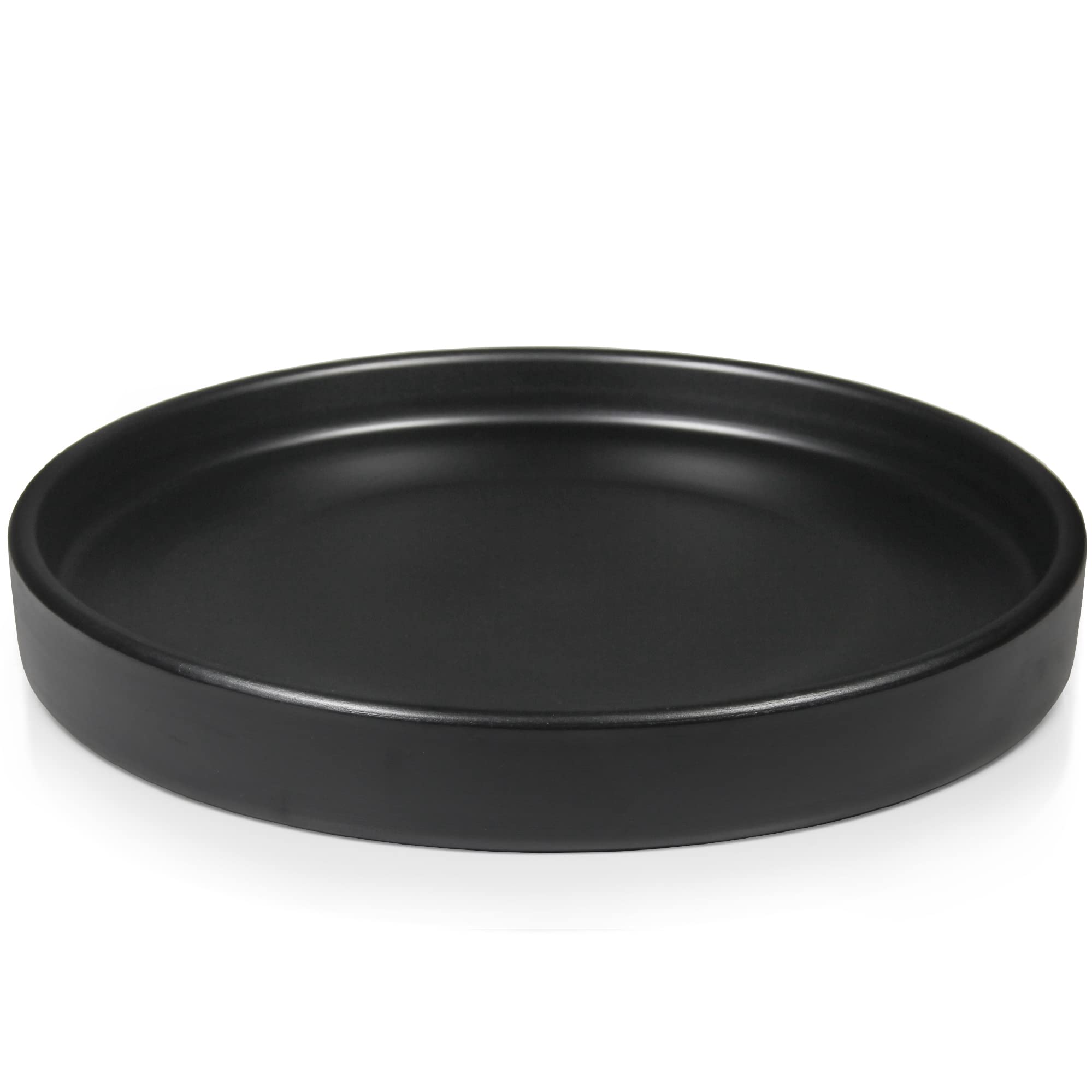 Willowy Matte Black ceramic Pot Saucer Drainage Tray for 9, 10, 11
