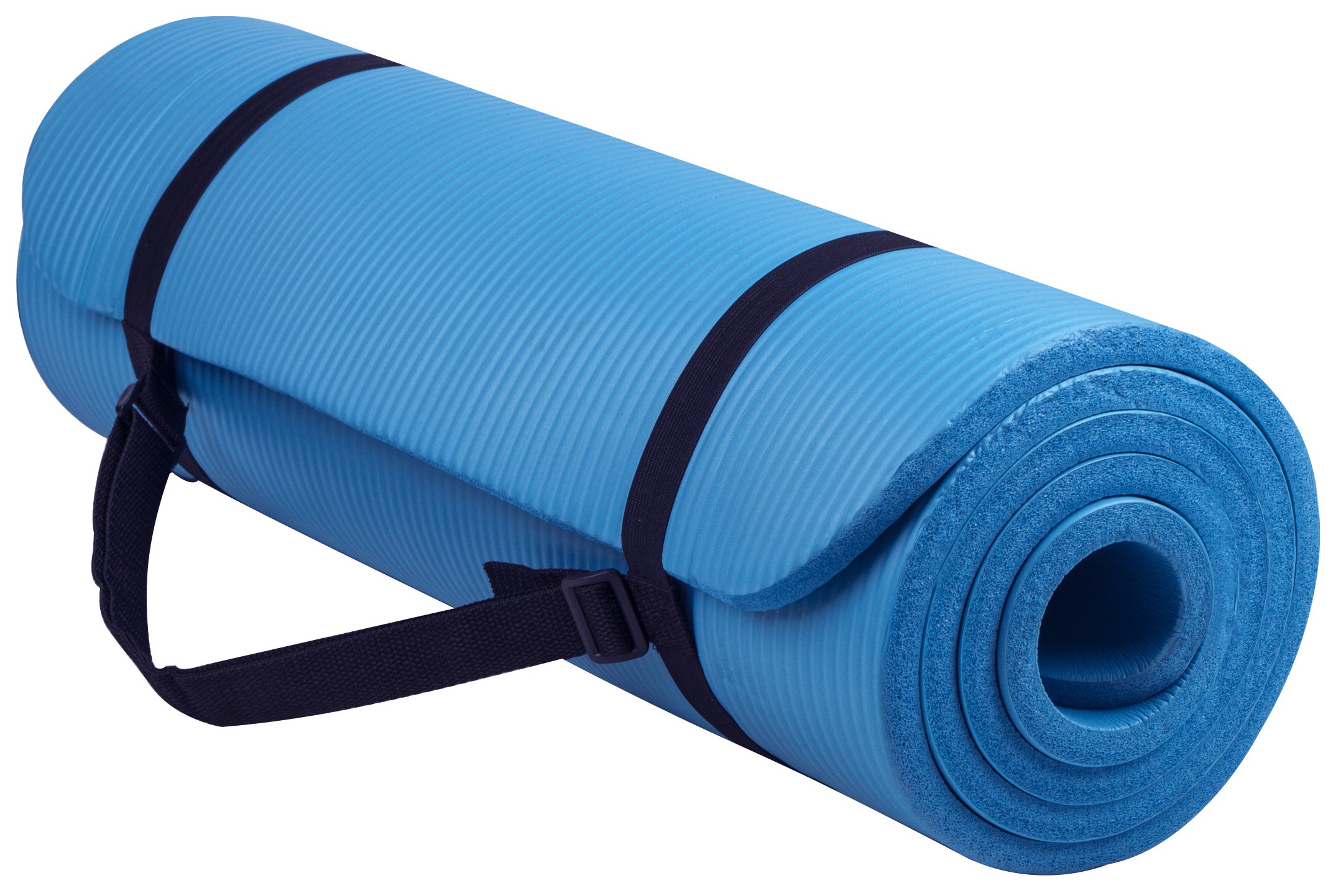 BalanceFrom Balance From go Yoga All Purpose Anti-Tear Exercise Yoga Mat with carrying Strap, Blue (BFgY-AP6BL), 71 x 24 x 0.5 inches