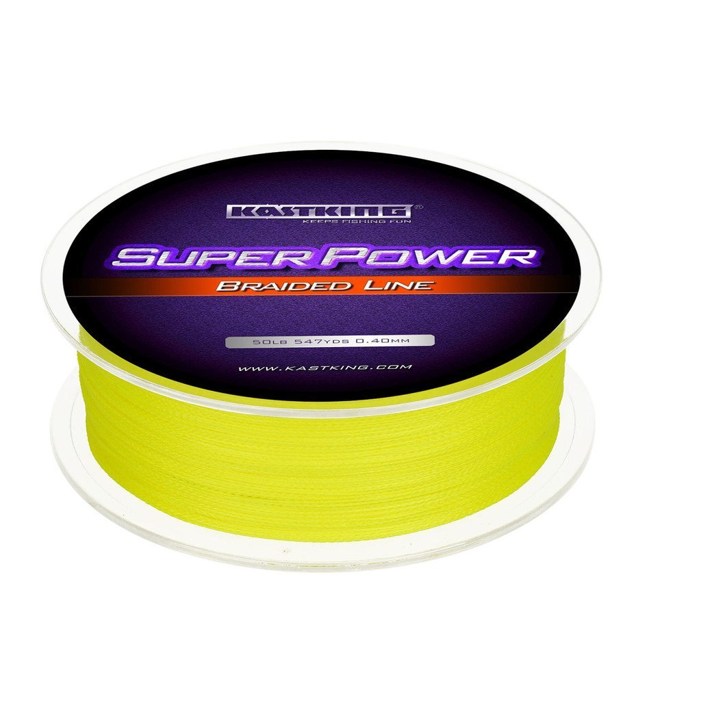 KastKing Superpower Braided Fishing Line,Yellow,65 LB,(8 Strands),1097 Yds