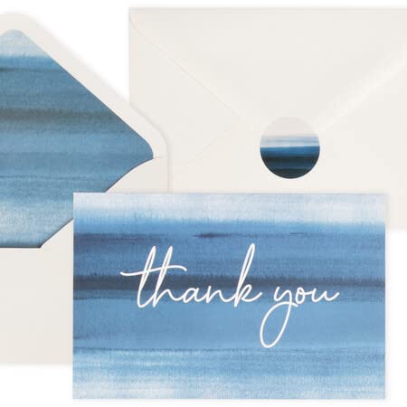 VNS Creations VNS creations 100 pack Thank You cards with Envelopes &  Stickers - classy 4x6 Blank Thank You cards Bulk Box Set - Large Thank Y