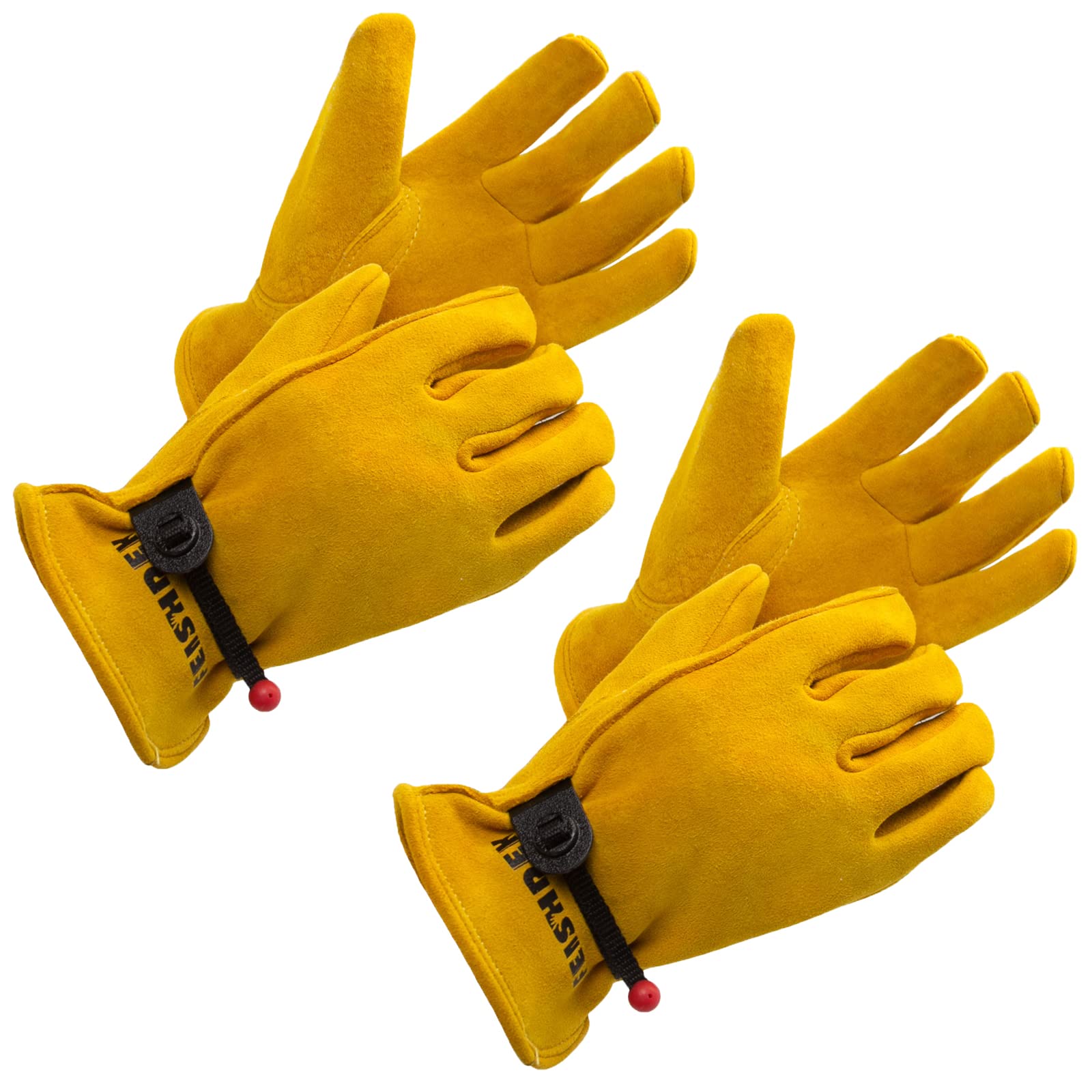 FEISHDEK Kids Work gloves Age 2-14, Extra Soft Deerskin Suede, Durable, Flexible Toddler Youth genuine Leather gloves for Kids Y