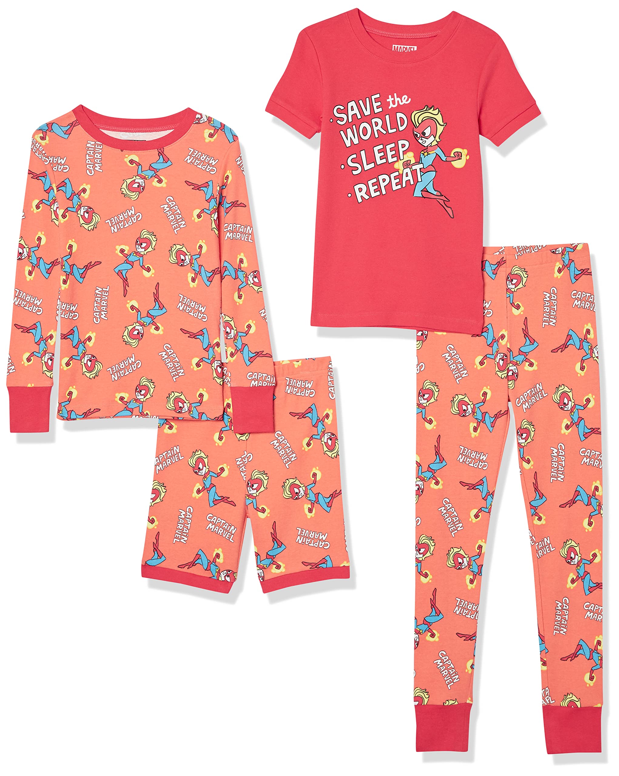Amazon Essentials  Essentials Disney Star Wars  Frozen  Princess Girls Snug-Fit Cotton Pajama Sleepwear Sets (Previously Spotted Zebra), Ora