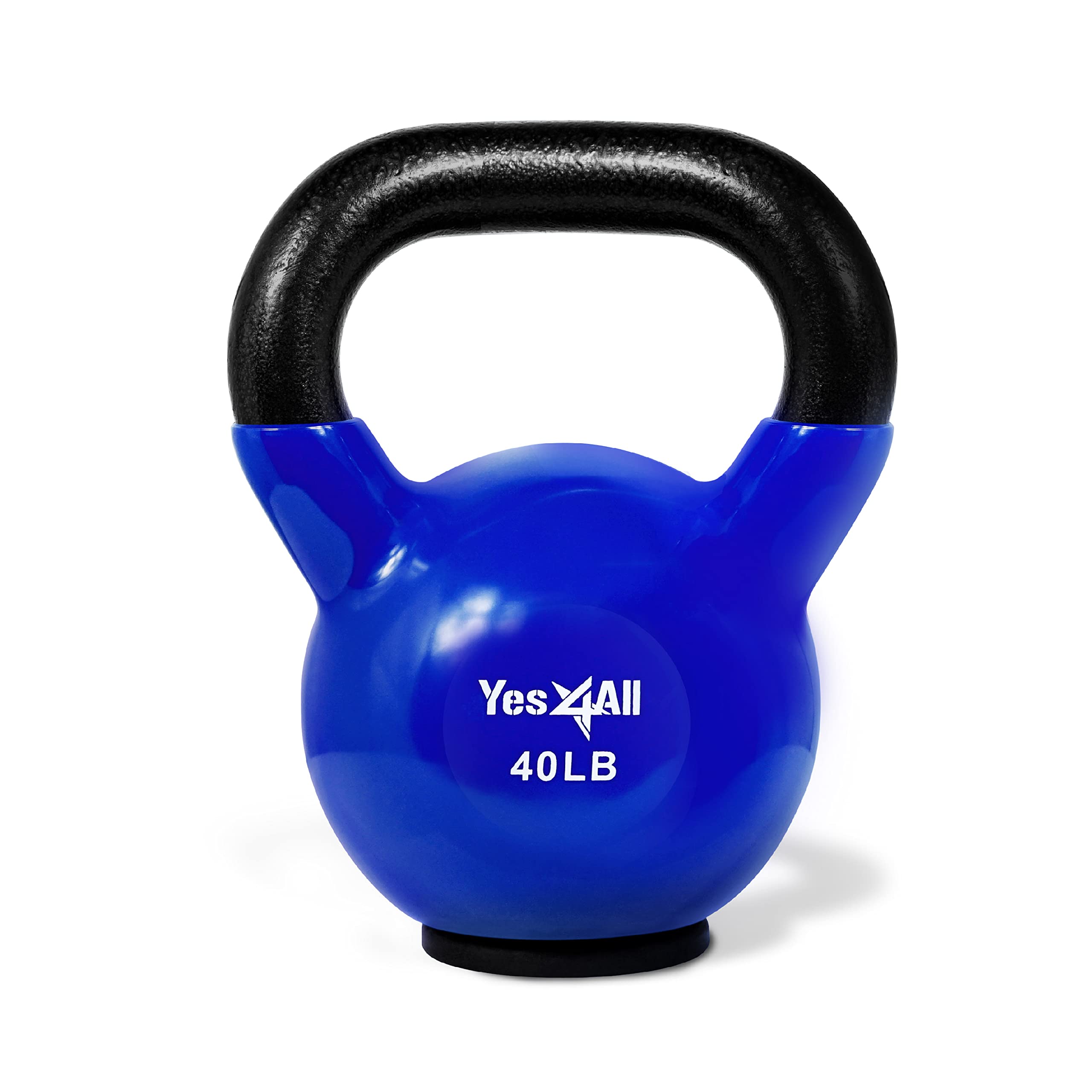 Yes4All Vinyl Coated Kettlebell With Protective Rubber Base, Strength