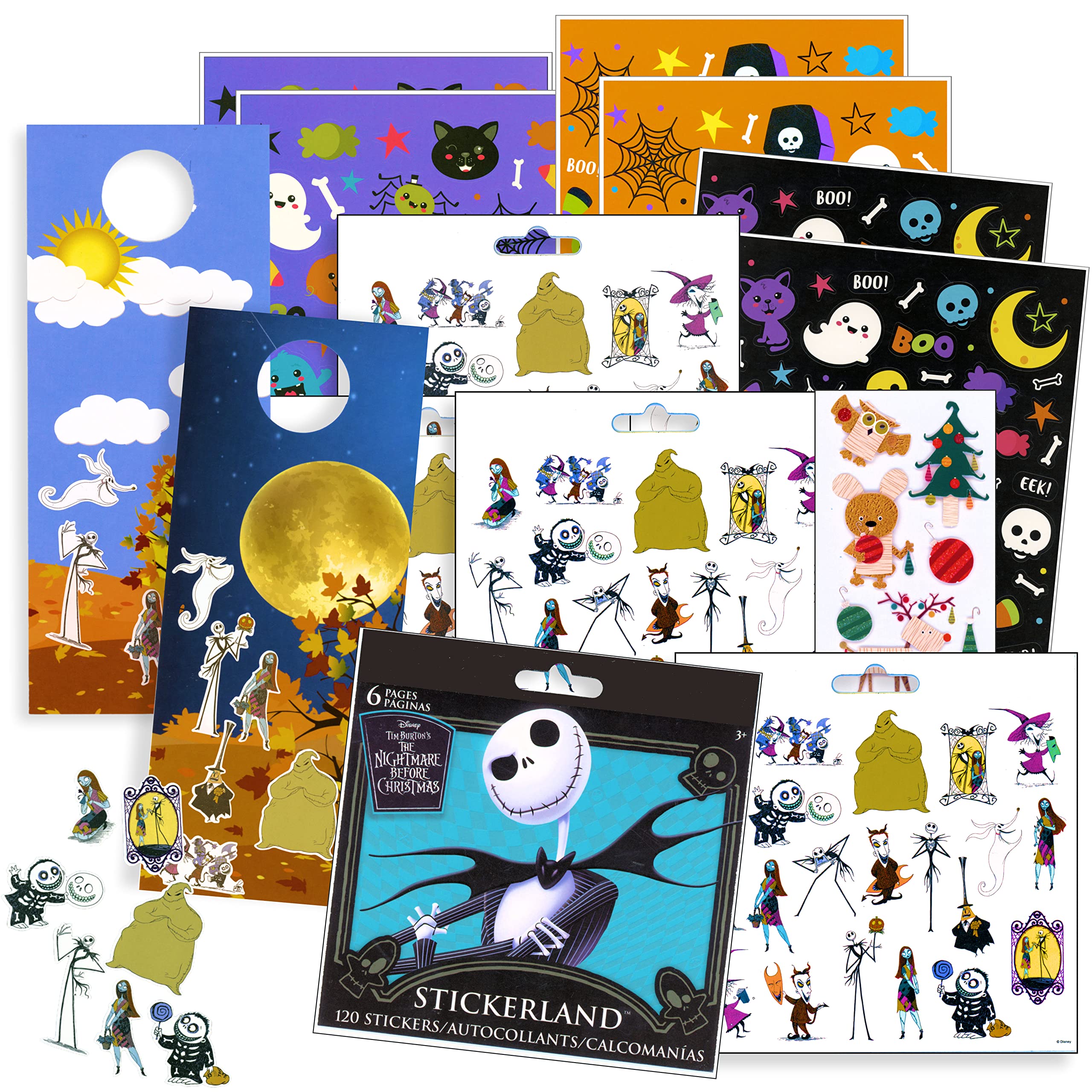 Disney Nightmare Before Christmas Stickers Craft Jack Skellington Bundle - Halloween Sticker Set with Nightmare Before Christmas Door H