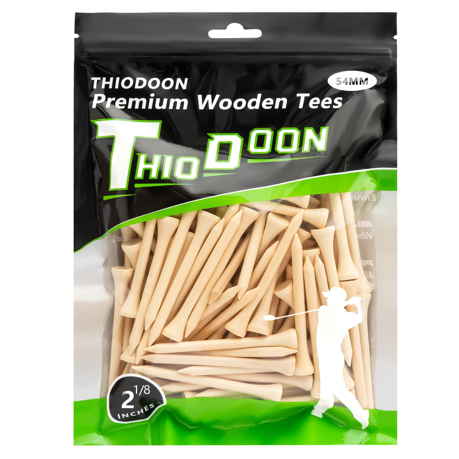 Thiodoon Golf Tees 2 34 Inch Less Friction Wood Tees Training For Golfer Professional Natural Wood Golf Tees Bulk 100 Count Golf