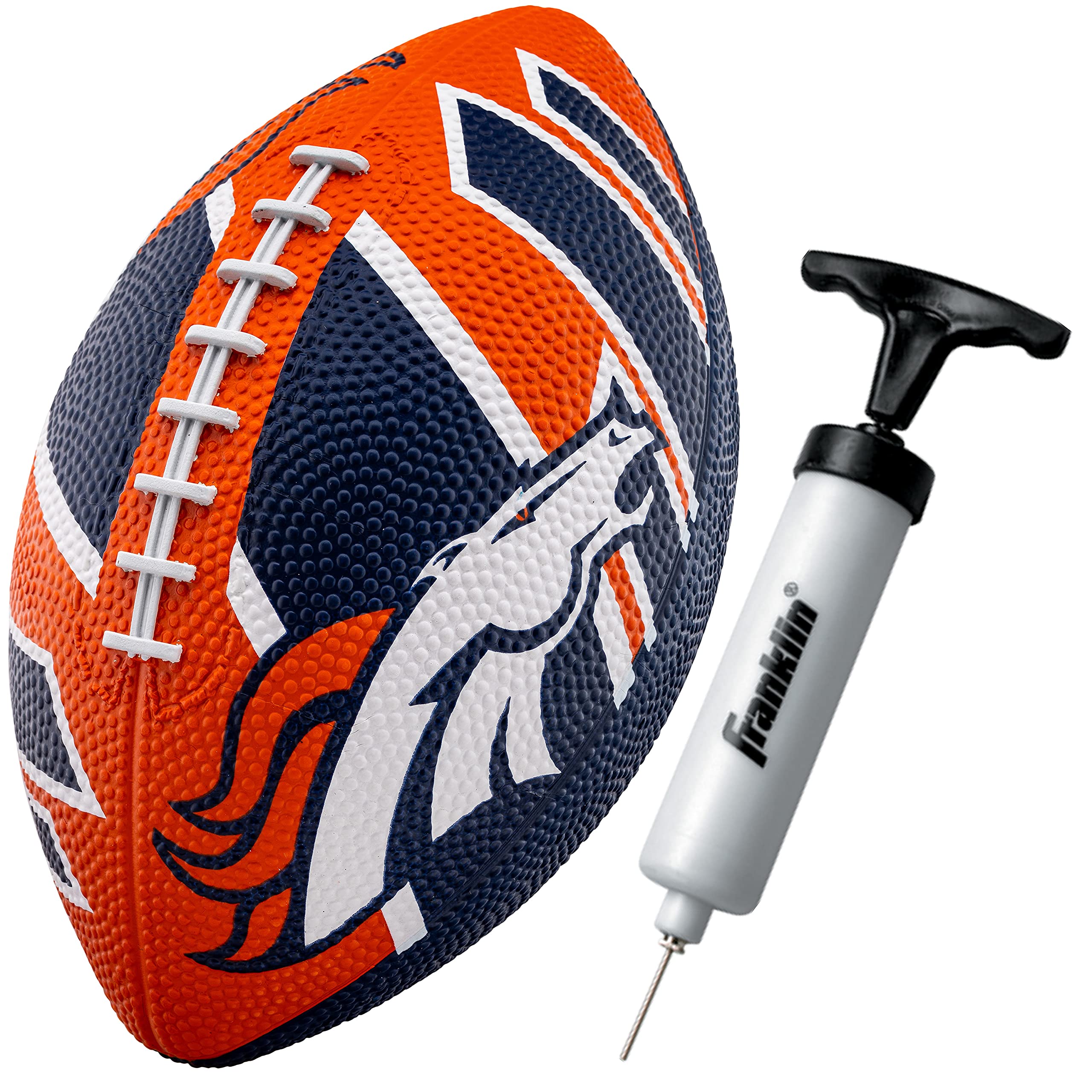 Franklin Sports Nfl Denver Broncos Football - Youth Football - Mini 85 Rubber Football - Perfect For Kids - Team Logos And Color