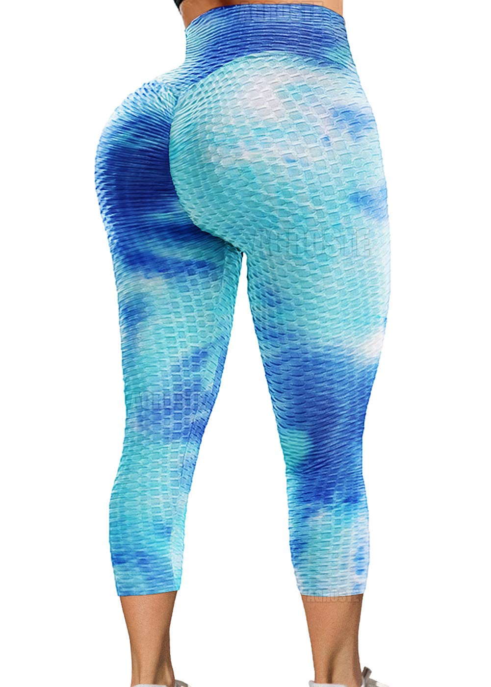 A Agroste A Agroste Womens High Waist Yoga Pants Tummy Control Workout Ruched Butt Lifting