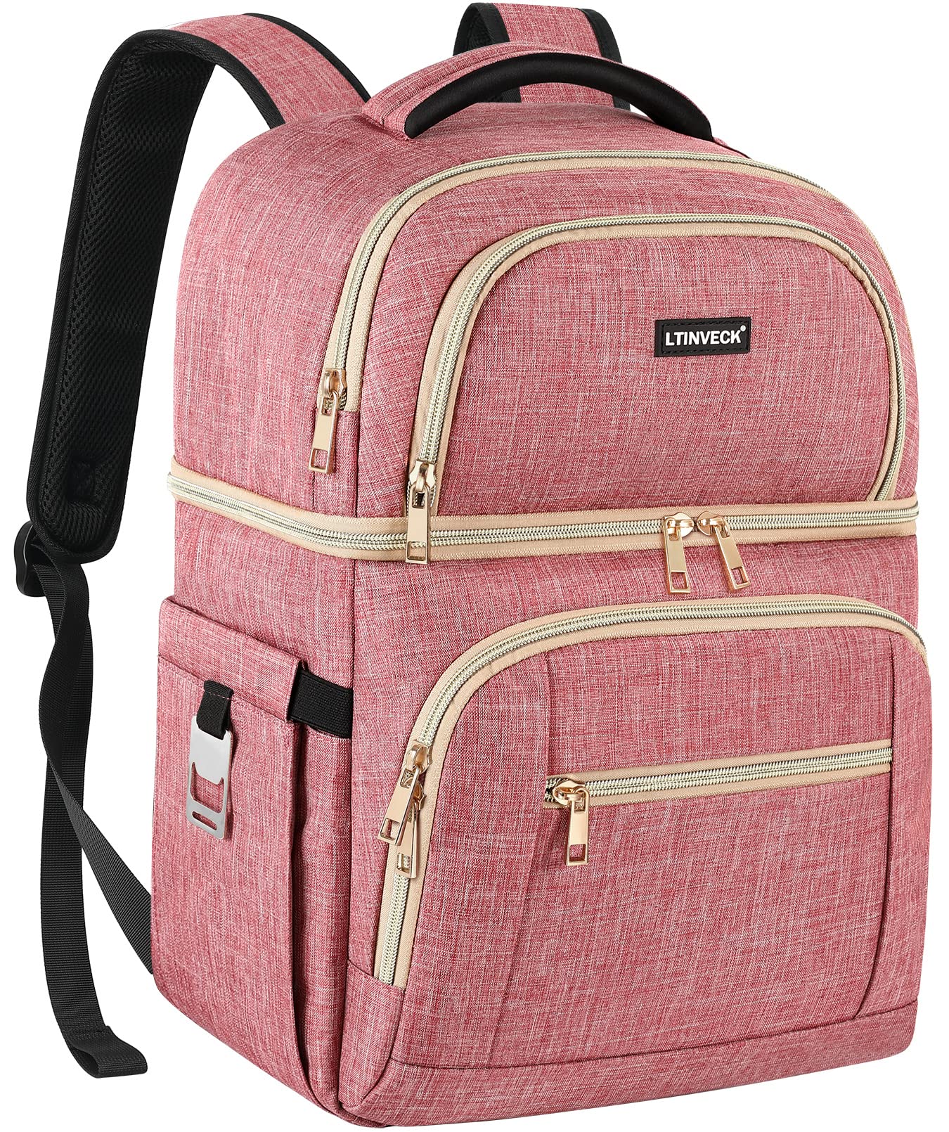 LTINVECK Cooler Backpack,30 Cans Insulated Backpack Cooler Leakproof Double Deck Cooler Bag For Men Women Rfid Lunch Backpack