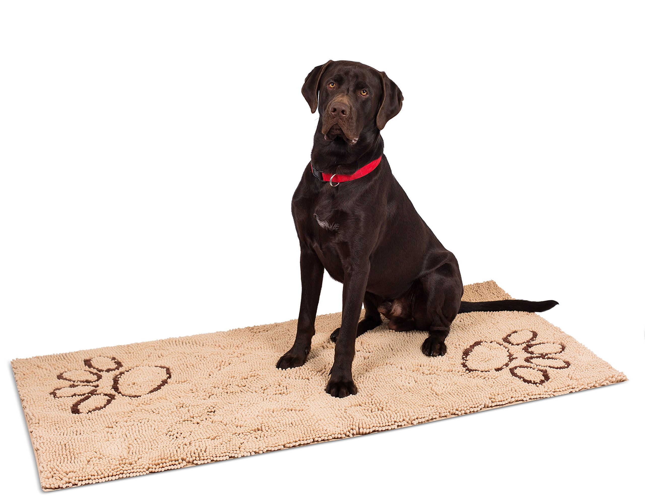 internet\'s best Internet's Best Internets Best chenille Dog Doormat - 60 x 30 - Absorbent Surface - Non-Skid Bottom - Protects Floors - Tan