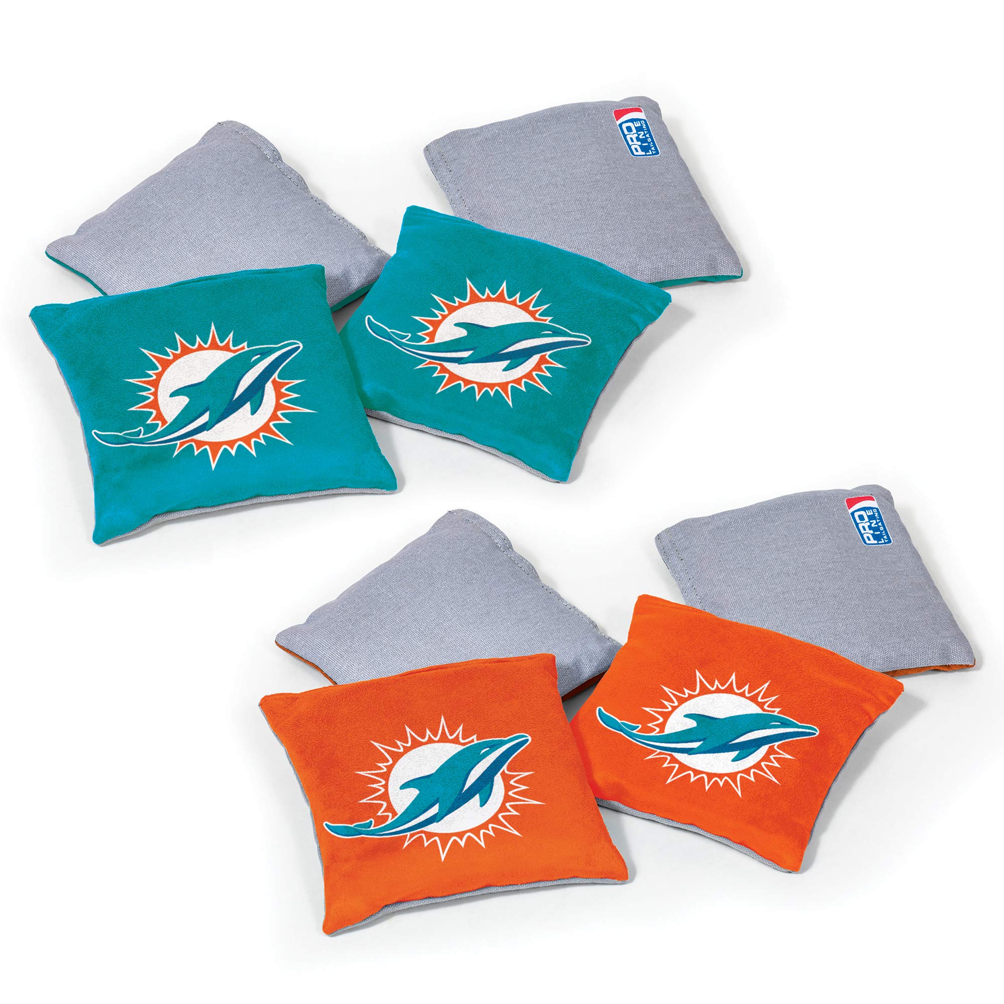 Wild Sports Nfl Miami Dolphins 8Pk Dual Sided Bean Bags, Team Color