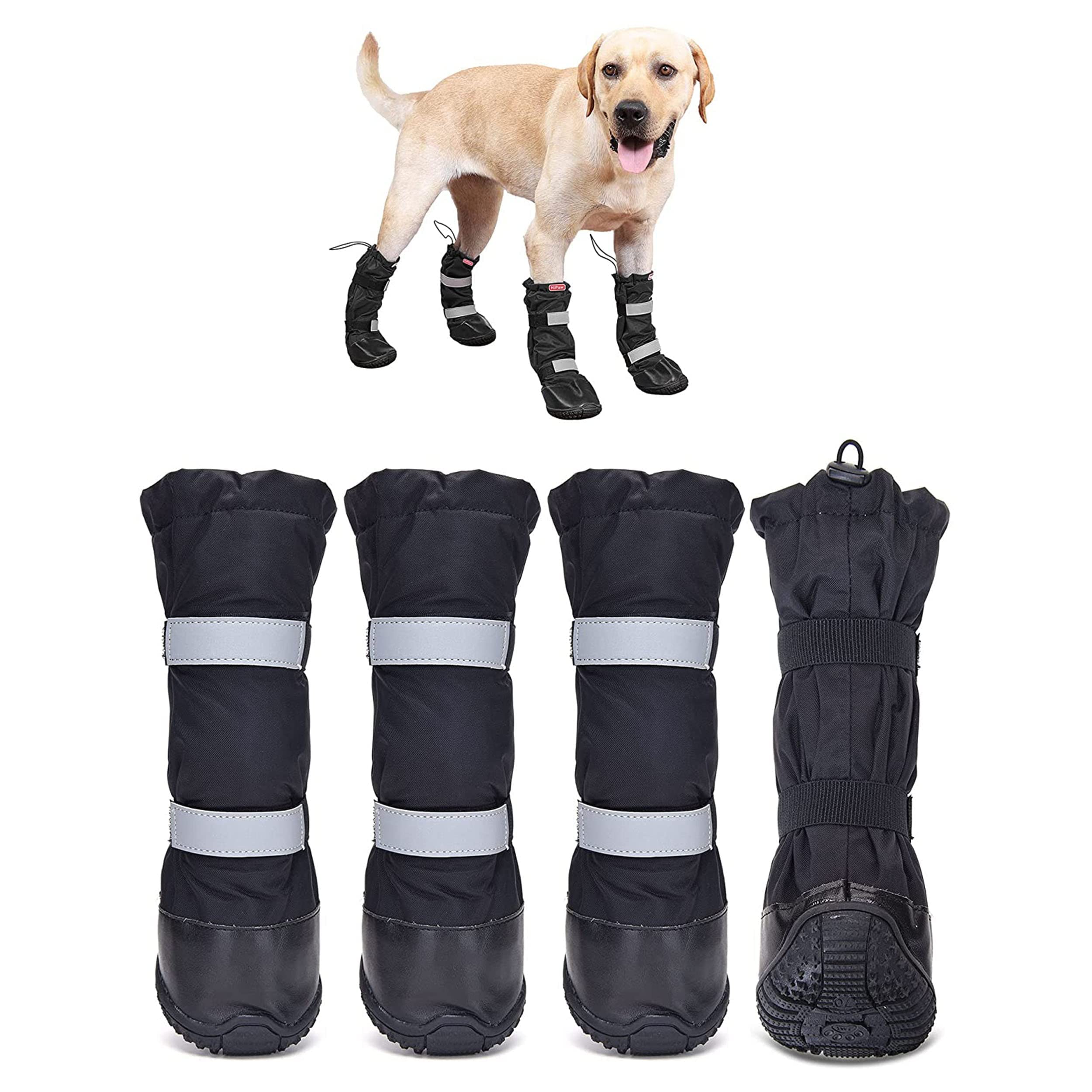 Hipaw Outdoor Dog Boots Winter Dog Shoes Nonslip For Snow Rain