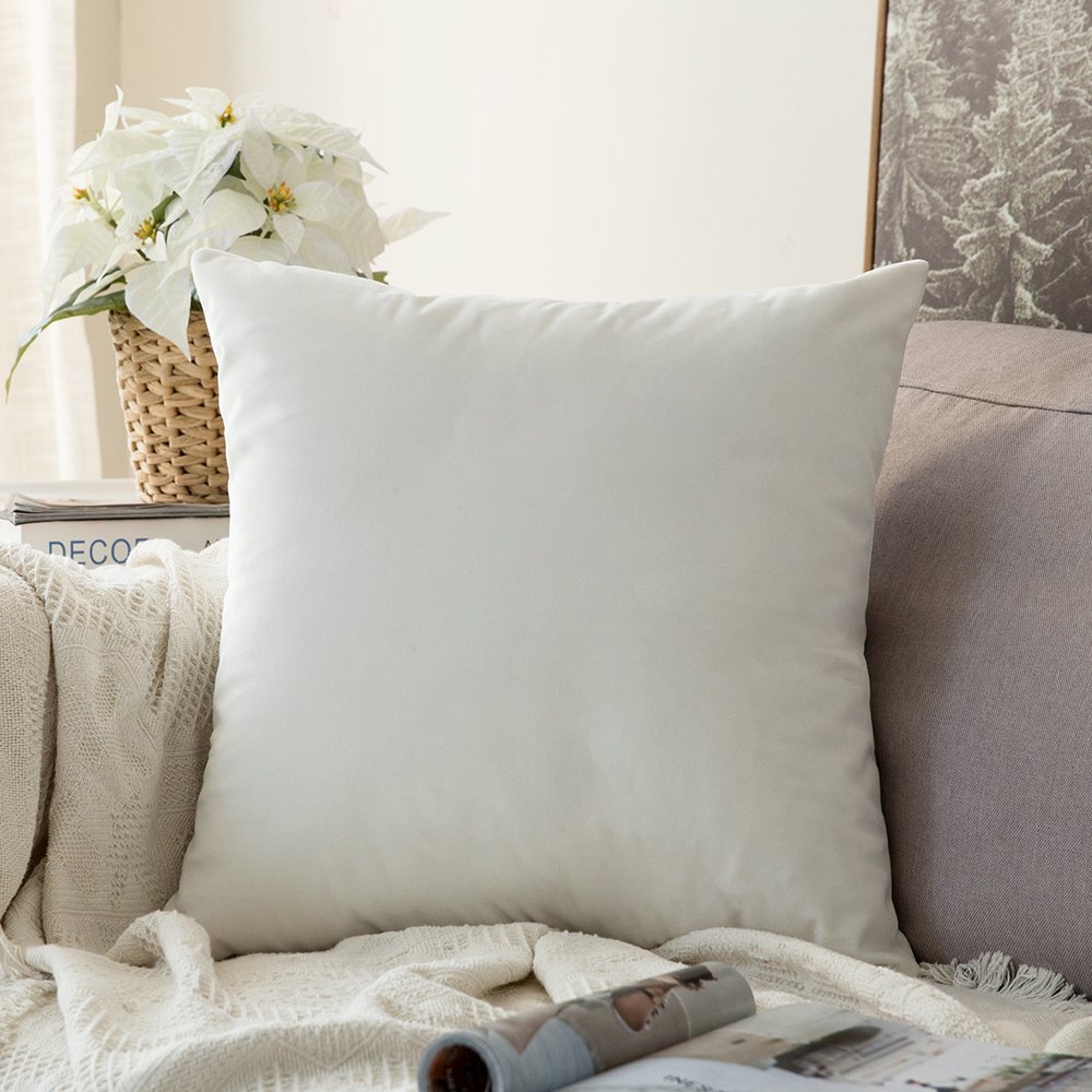 Miulee Velvet Soft Soild Decorative Square Throw Pillow Cover Cushion Case For Sofa Bedroom Car 24 X 24 Inch 60 X 60 Cm