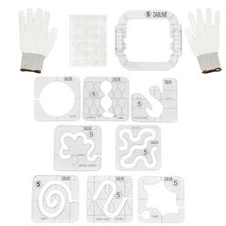 Dabline 13 Pcs Quilting Template Set Includes 8 Quilting Templates, Quilting Frame, Quilting Gloves, Quilting Stickers, And Quil