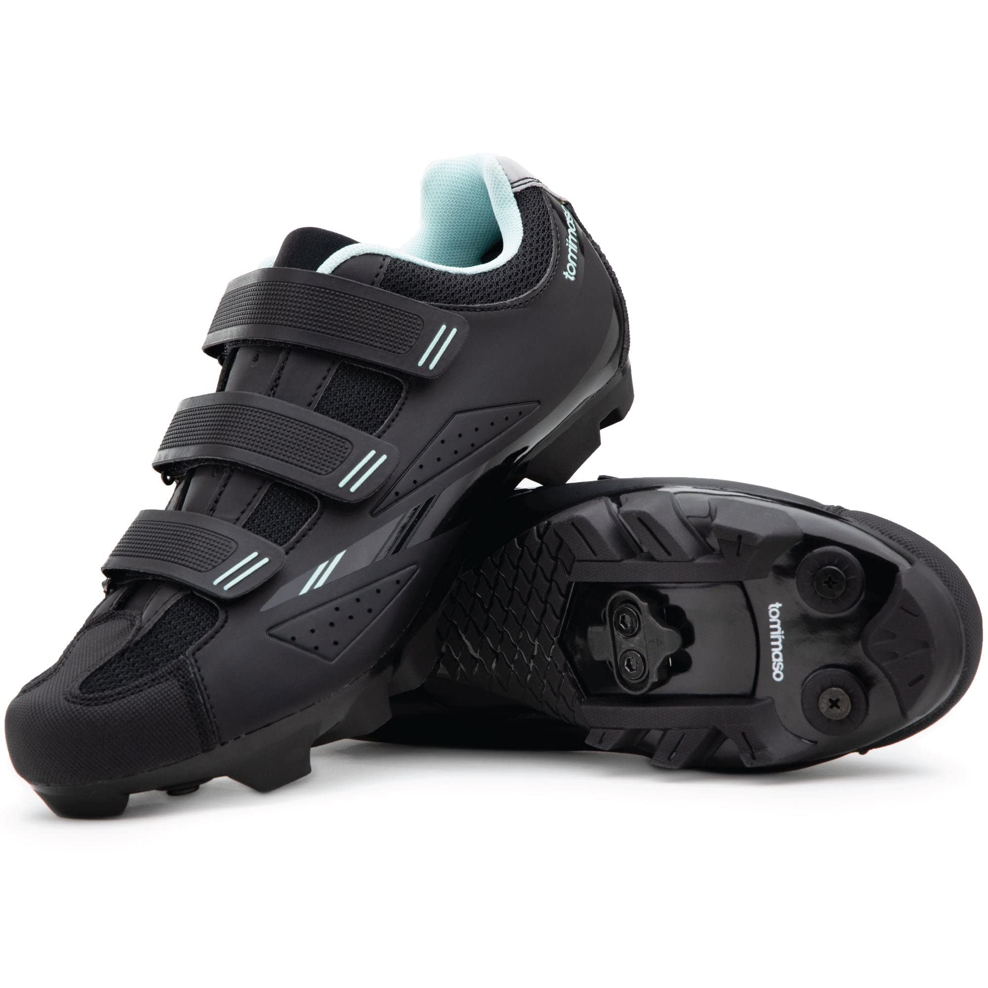 Tommaso Terra 100 Womens Indoor Cycling Ready, Mtb, Road Shoe, With Compatible Spd Cleat - Blackteal - 37