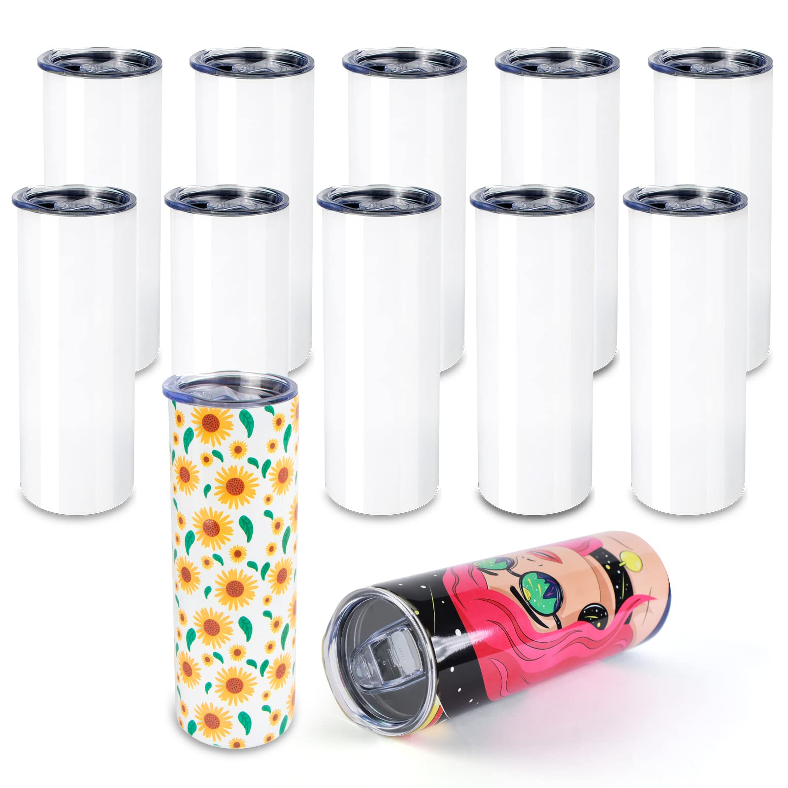 HTVRONT Sublimation Tumblers 20 OZ Skinny Sublimation Blanks Tumbler