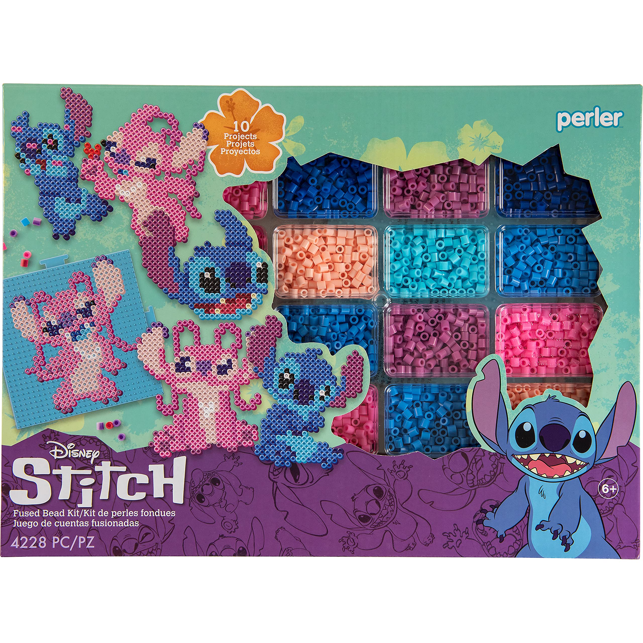 Perler Disney Stitch Kids Crafts, Pattern Sizes Vary, Multicolor 4429