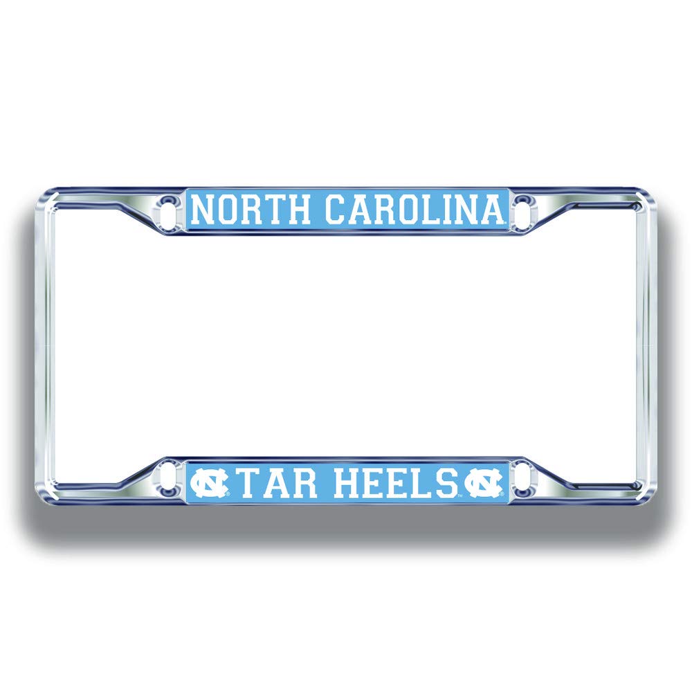 Elite Fan Shop North carolina Tar Heels License Plate Frame Silver