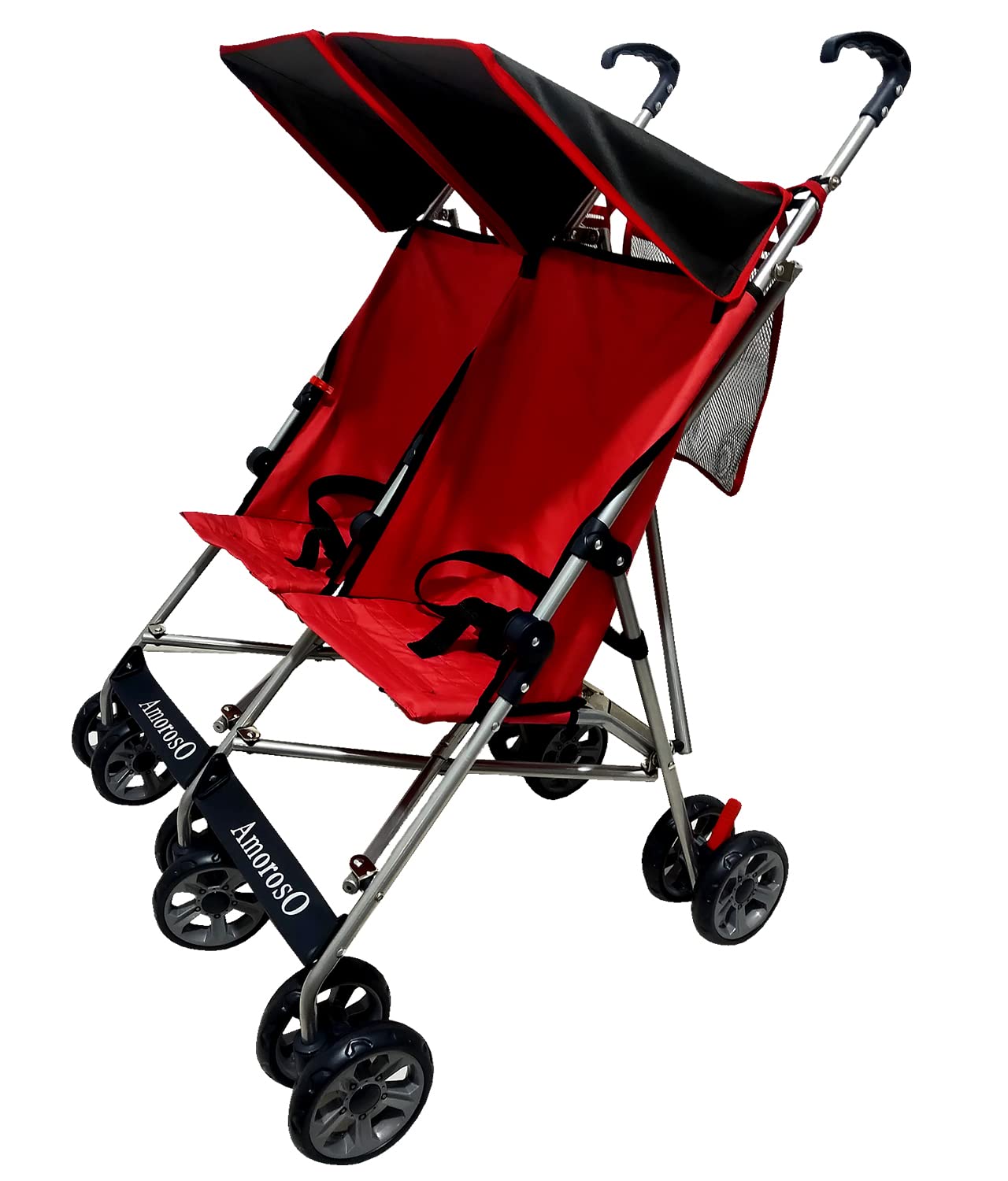 Amoroso Twin Lightweight Umbrella Stroller - Easy To Clean Stroller - Baby Stroller With Four Wheels - Travel-Ready Stroller - W