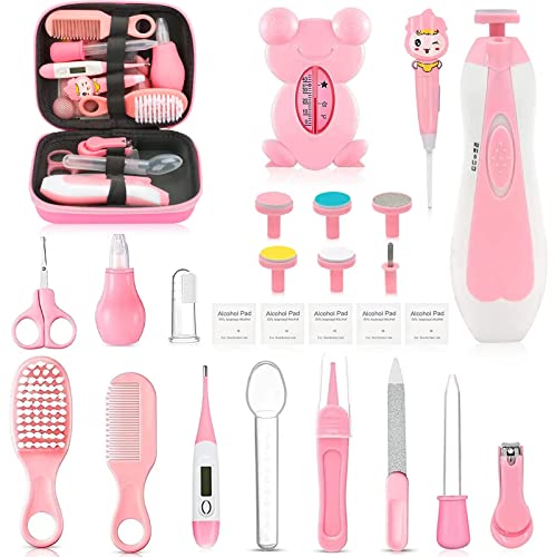 UHFi Baby Healthcare And Grooming Kit, Portable Baby Safety Care Set, Baby Essentials Kit For Newborn (Pink 26 In 1)