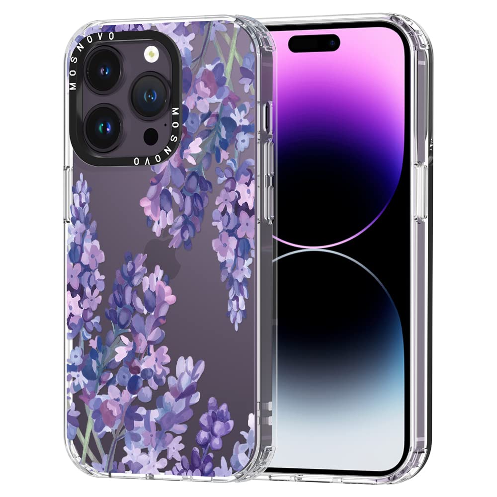 MOSNOVO compatible with iPhone 14 Pro case, Buffertech 66 ft Drop Impact] Anti Peel Off Tech] clear TPU Bumper Women girl Phone 