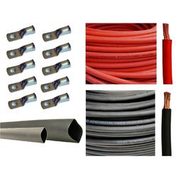 WindyNation Wni 20 Awg 20 Gauge 5 Feet Black 5 Feet Red Battery Welding Pure Copper Ultra Flexible Cable 5Pcs Of 516 5Pcs 38 Copper Cable Lu