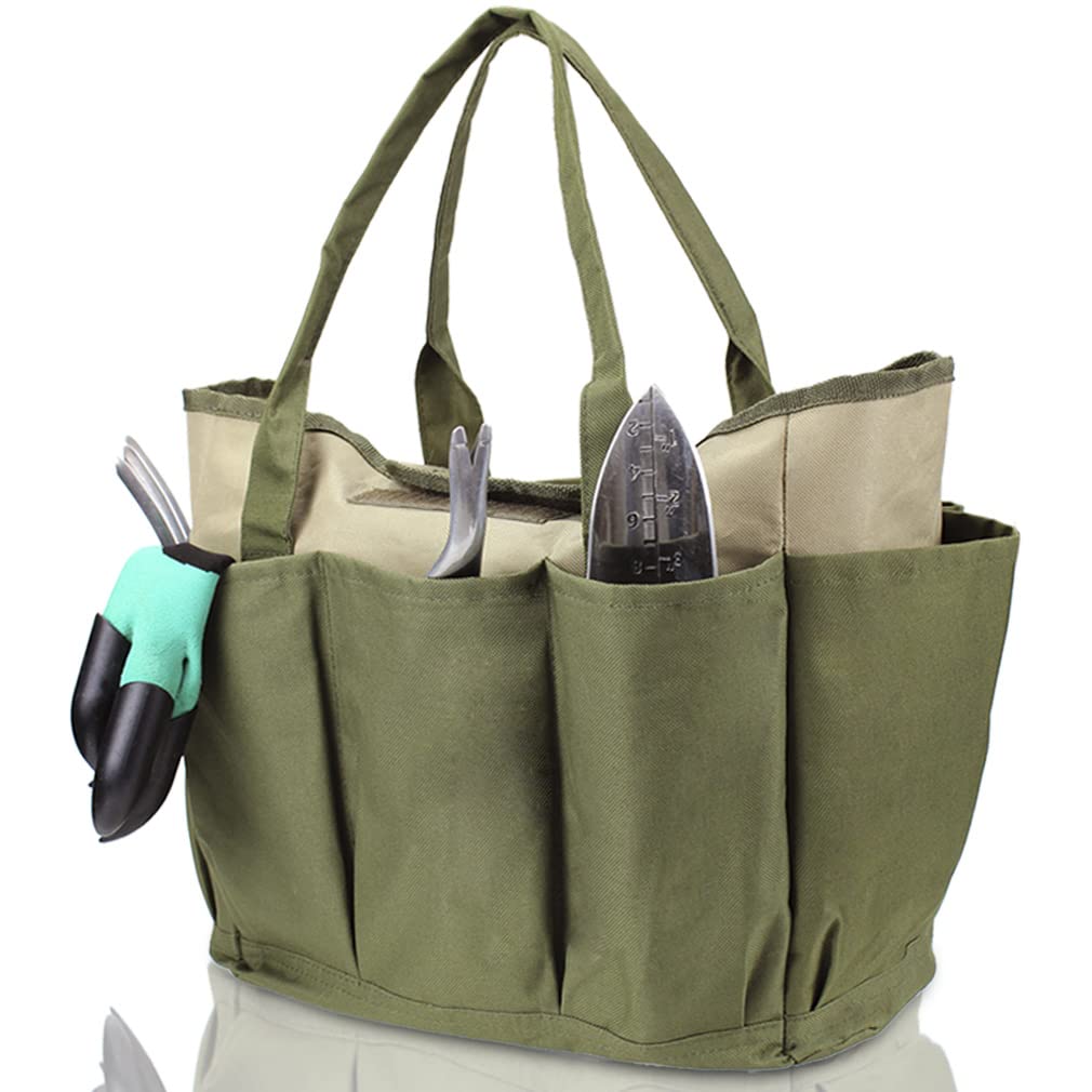 gerymu Garden Tool Tote Bag For Women - Garden Bags For Tools Garden Caddy Gardening Organizer With Deep Pockets For Gardener Tools, He