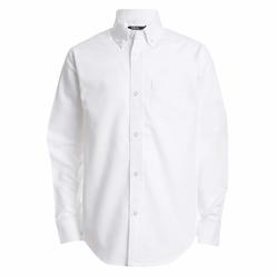 IZOD boys Long Sleeve Solid Button-down Oxford button down shirts, White, 18 US