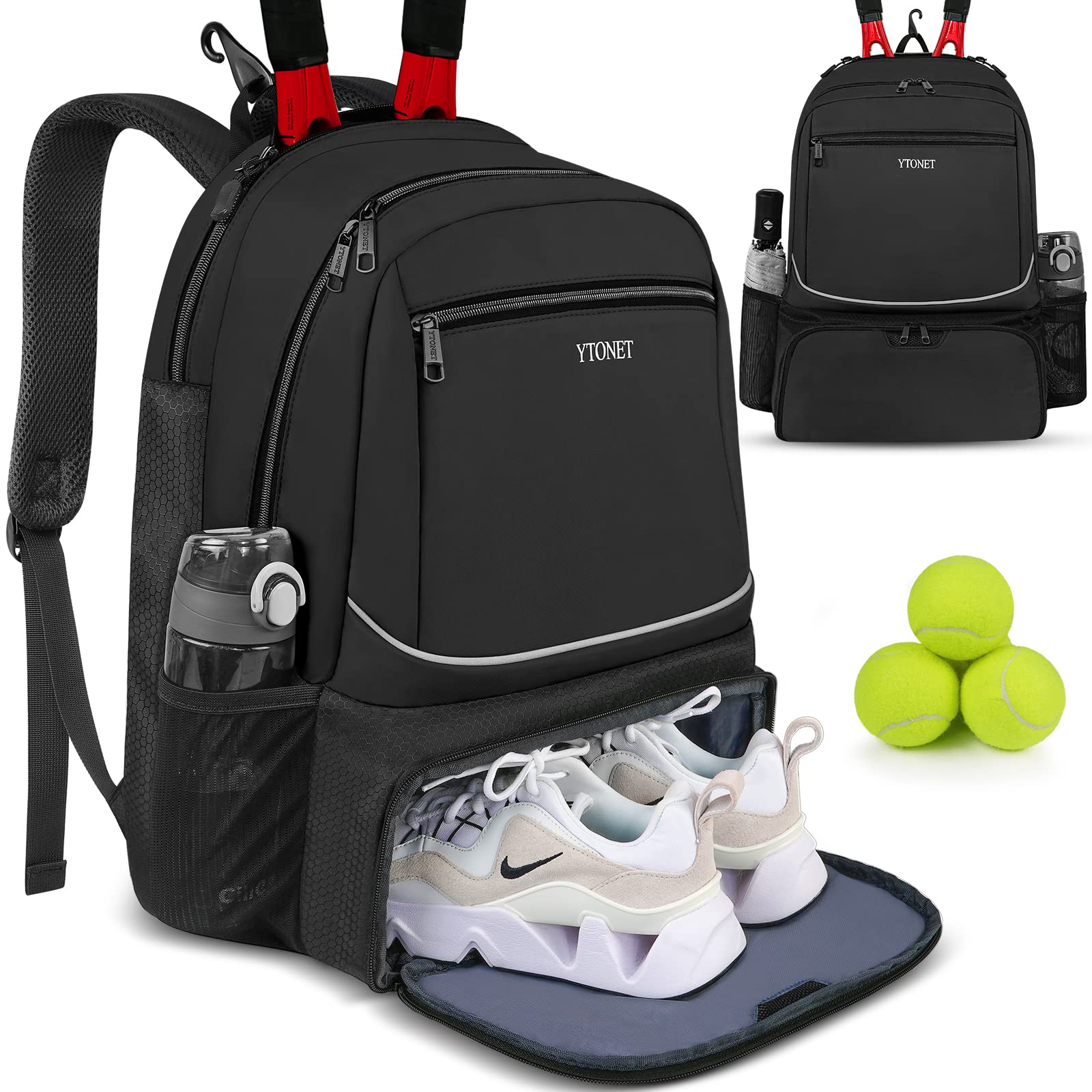 Shoe Compartment Tennis Backpack Amazon Ytonet Tennis Bag Tennis