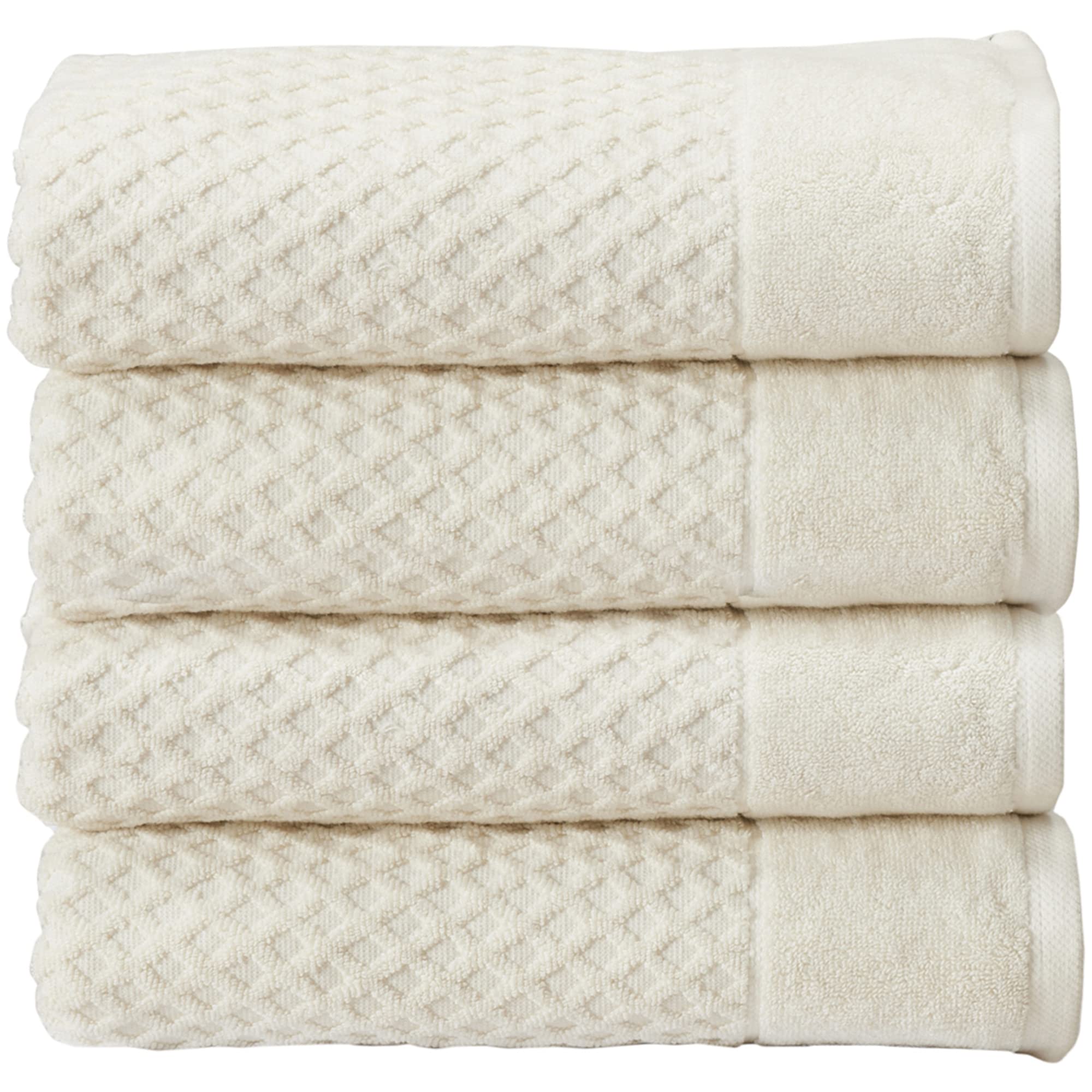 Great Bay Home 100 Cotton Beige Bath Towel Set 4 Soft Bath Towels (30 X 52 Inches) Highly Absorbent, Quick Dry Bath Towels Grays