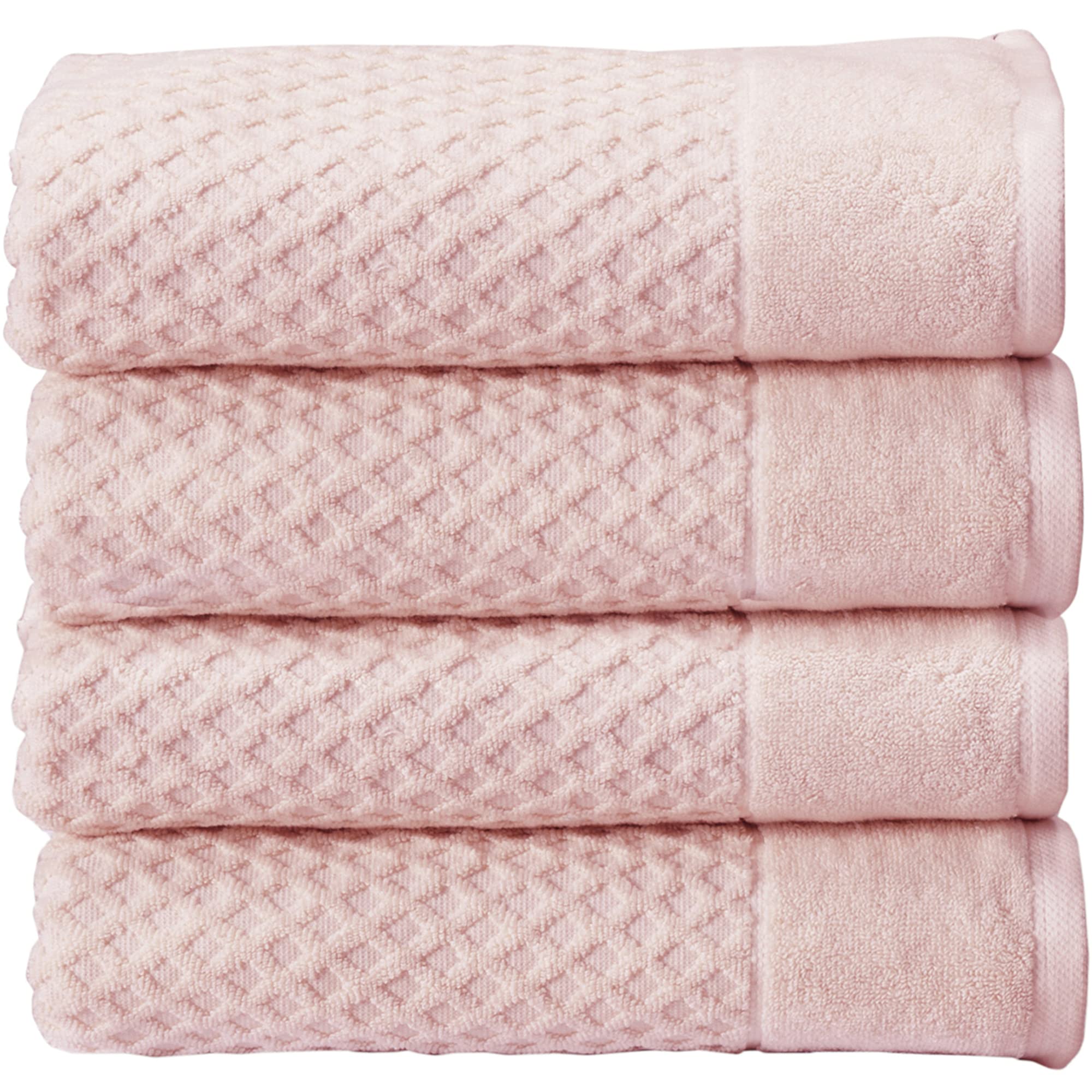 Great Bay Home 100 Cotton Pink Bath Towel Set 4 Soft Bath Towels (30 X 52 Inches) Highly Absorbent, Quick Dry Bath Towels Grayso