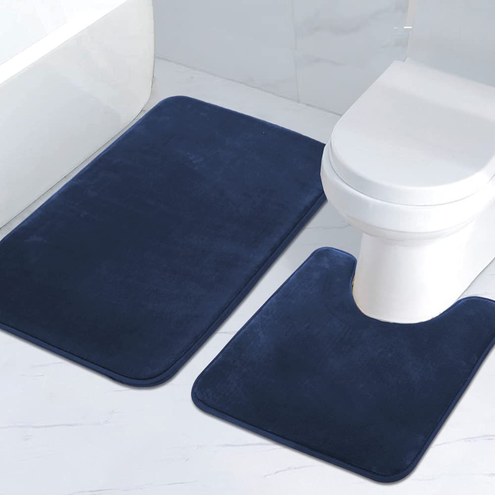 Luxurious Absorbent Soft Memory Foam Bathroom Rug Shower Mat Non
