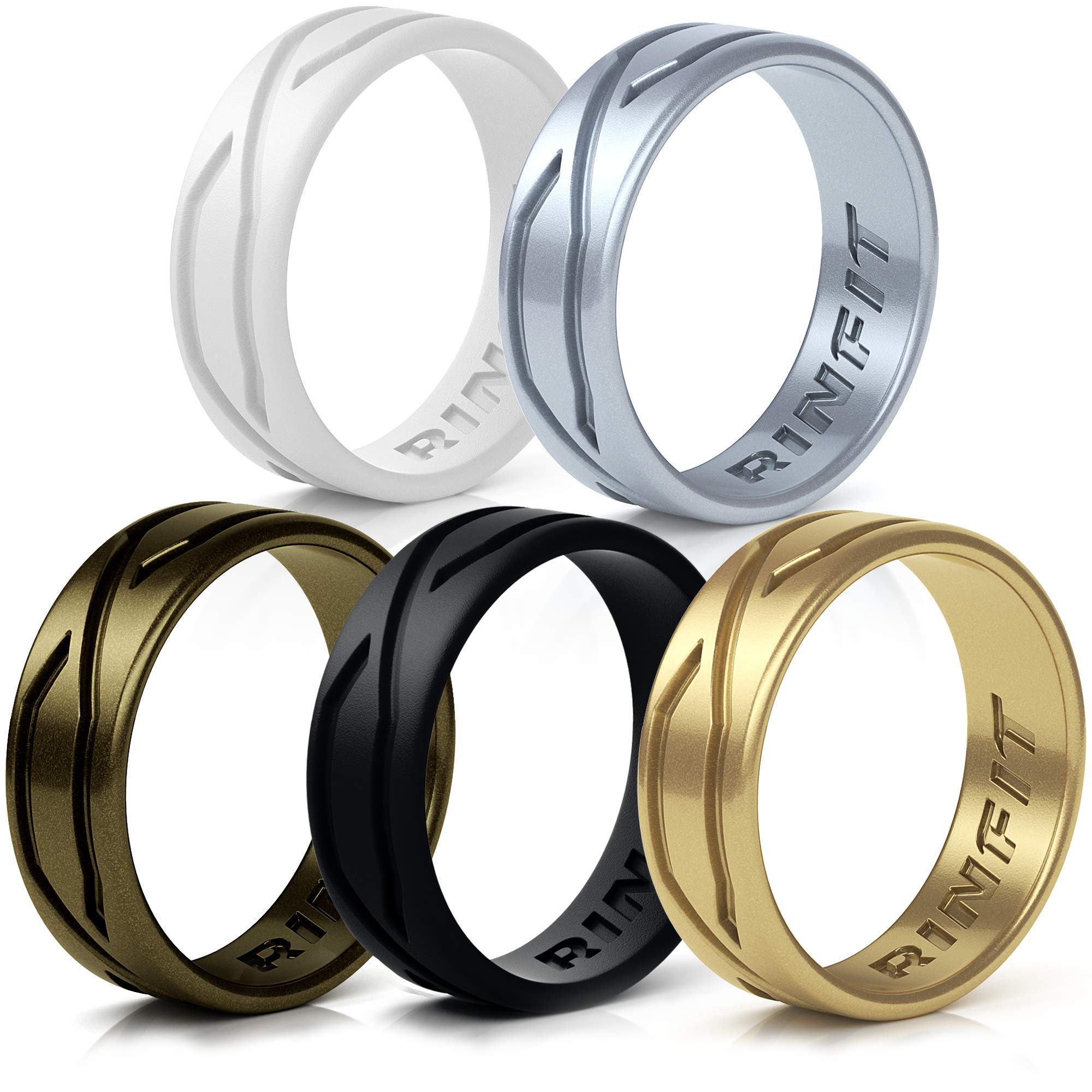 Rinfit Silicone Rings for Women - Silicone Wedding Bands Sets for Her - Patented Design Rubber Wedding Rings - 4Love collection 