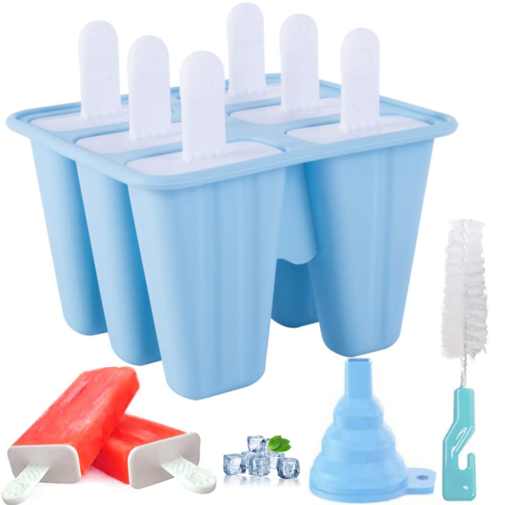 SSydl Silicone Popsicle Molds, 6 Pieces Ice Pop Molds, Bpa Free