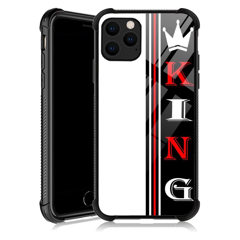 DJSOK compatible with case for iPhone 13, Black and White King iPhone 13 cases for Men Women Fans,Design Pattern Back Bumper Scr