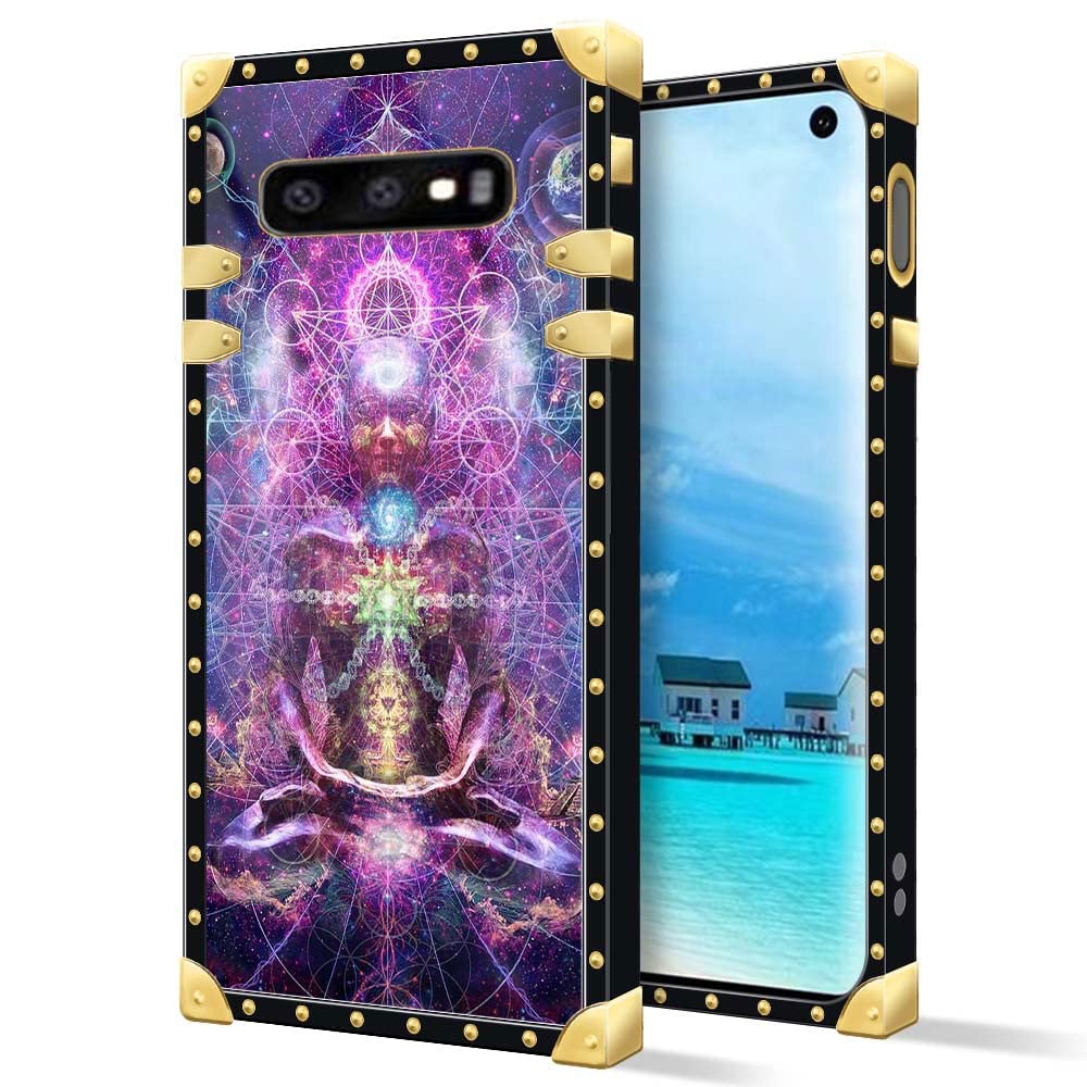 DAIZAg compatible with case for Samsung galaxy S10e,B Starry Sky chakra Mandala Samsung galaxy S10e cases Square case Luxury Ele