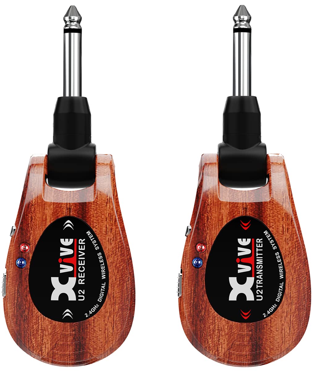 Xvive U2 Guitar Wireless System With Transmitter And Receiver For Electric Guitars, Amp, Bass, Violin (Wooden)