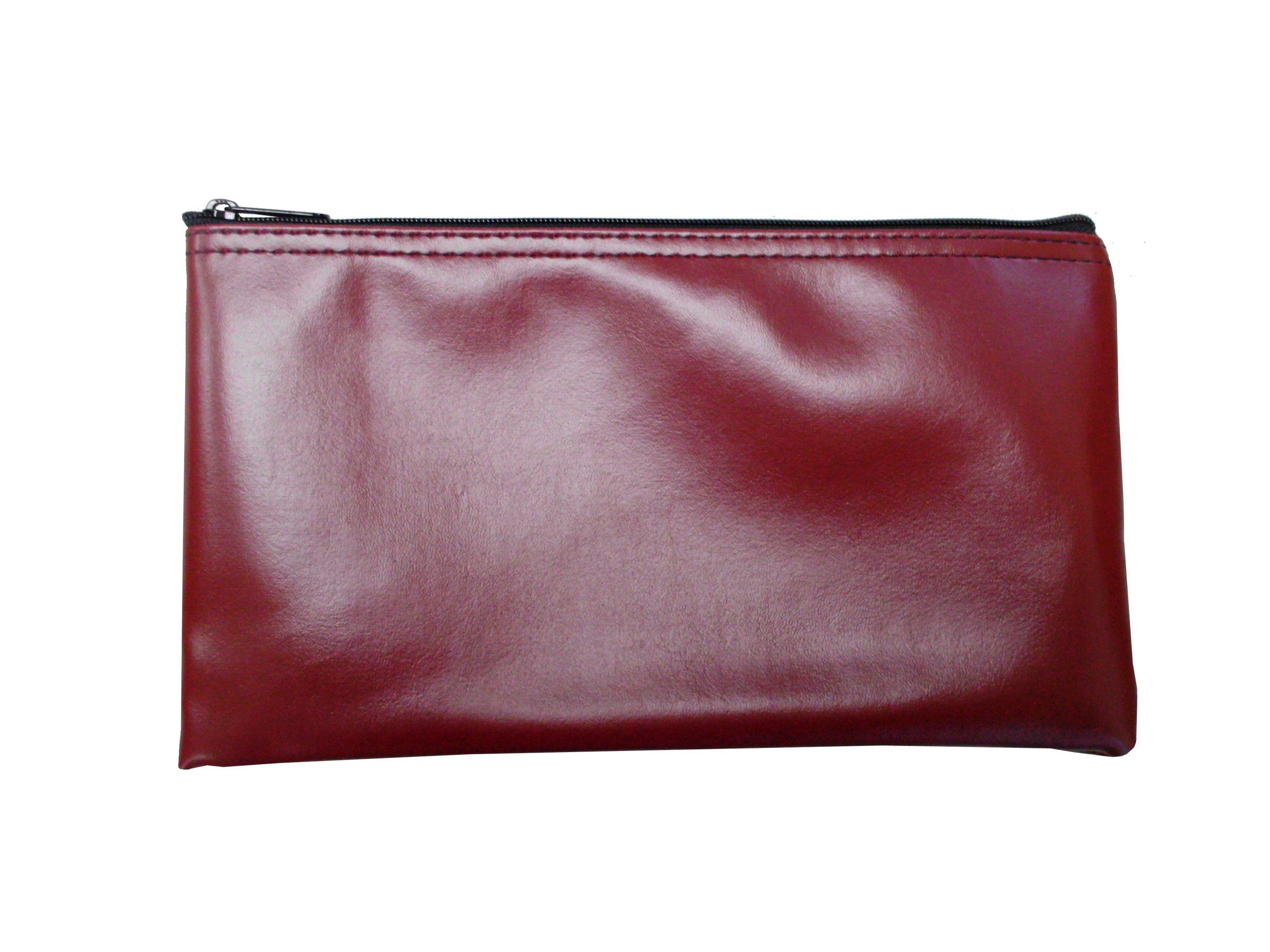 cardinal bag supplies Vinyl Zipper Bags Leatherette 11 x 6 inches Small compact Burgundy 1 Zippered Pouch cW
