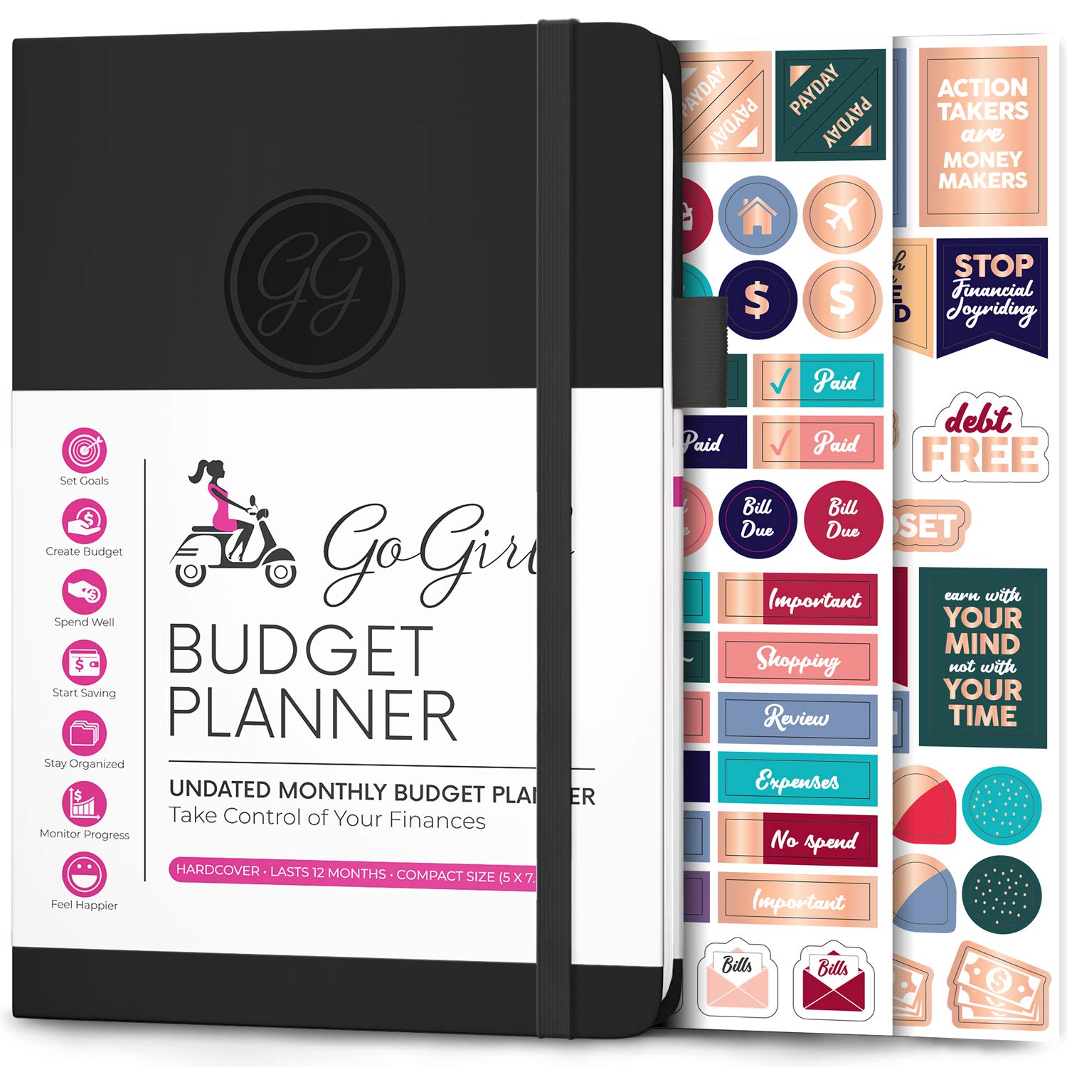 Gogirl Budget Planner And Monthly Bill Organizer - Financial Planner Organizer Budget Book Bill Book To Control Your Money Undat