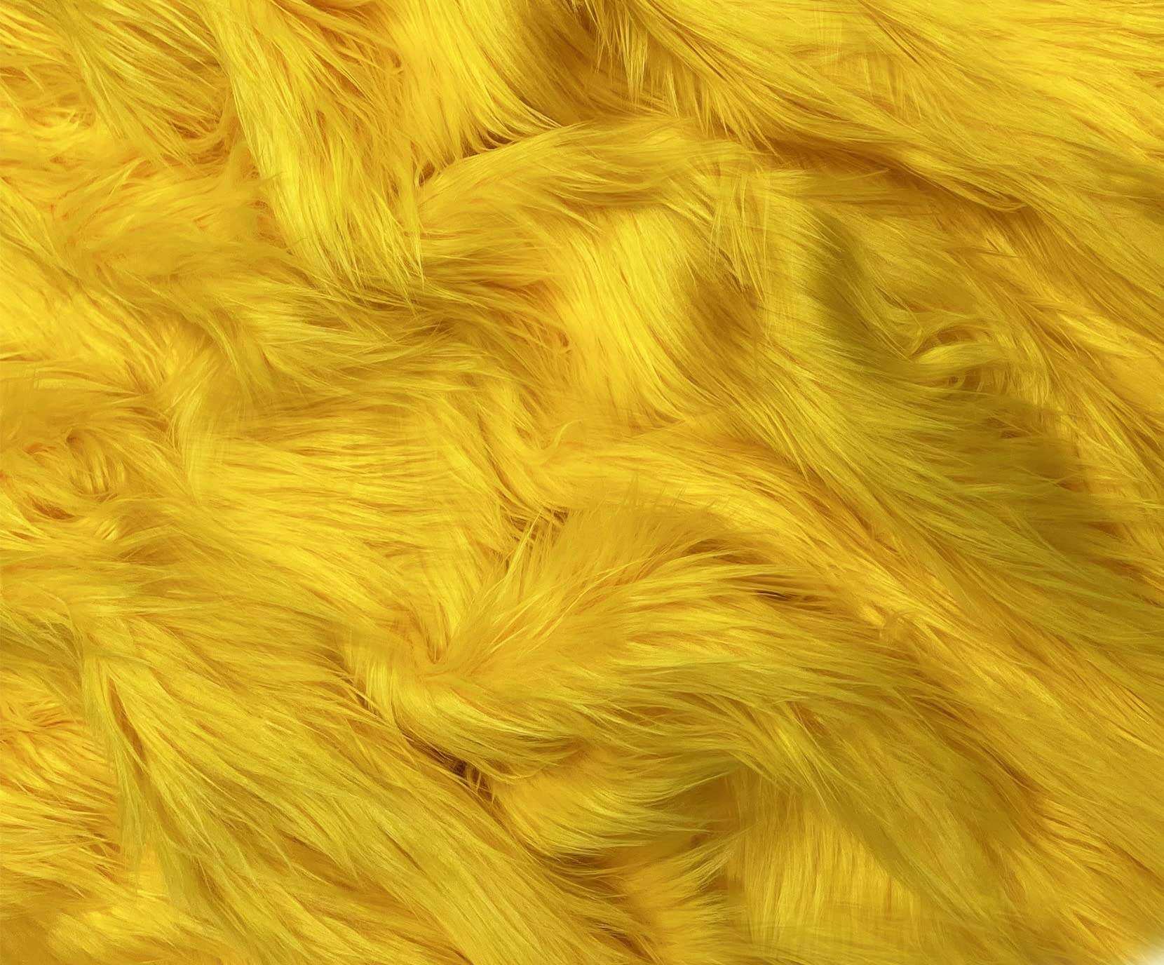 Eovea - Shaggy Faux Fur Fabric - 2 Yards - 72 X 60 Inches - Yellow - Apparel, DIY craft Supply, Hobby, costume, Decoration, Shaw