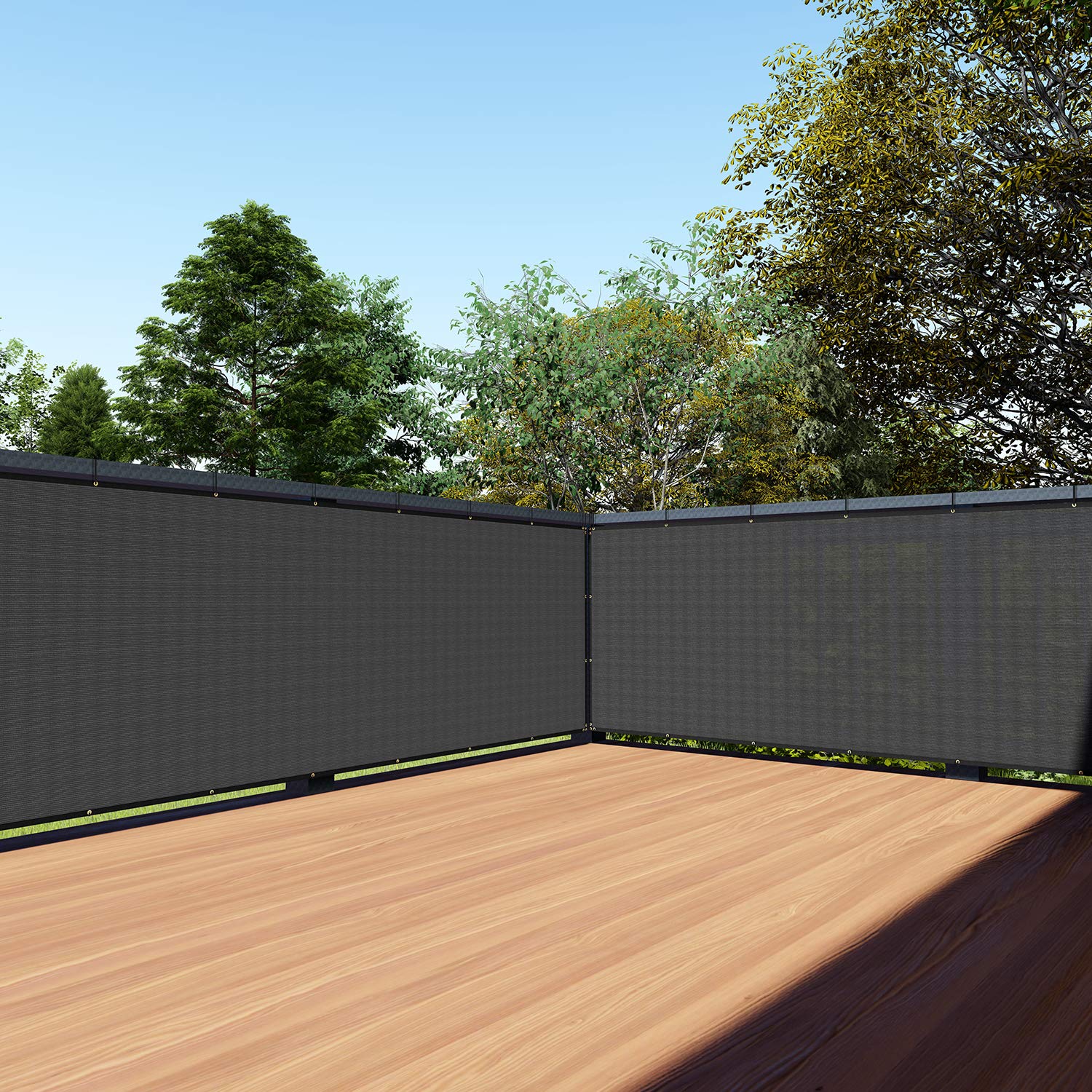 TANg 3 x 247 Black Residential commercial Privacy Deck Fence Privacy Screen 200 gSM Weather Resistant Outdoor Protection Fencing