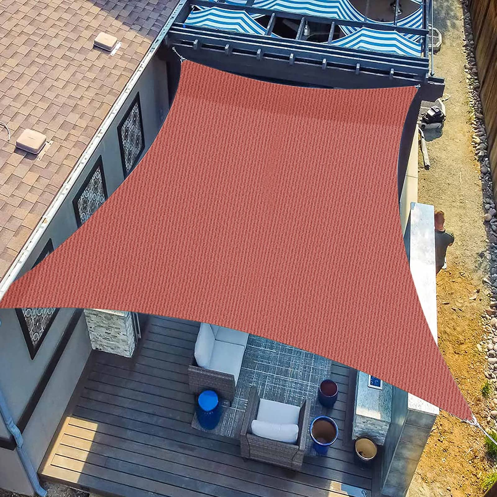 Sunlax Large Sun Shade Sail, 16X20 Red Rectangle Canopy Shades For Outdoor Patio Pergola Cover Sunshade Sails Uv Blocking Canova