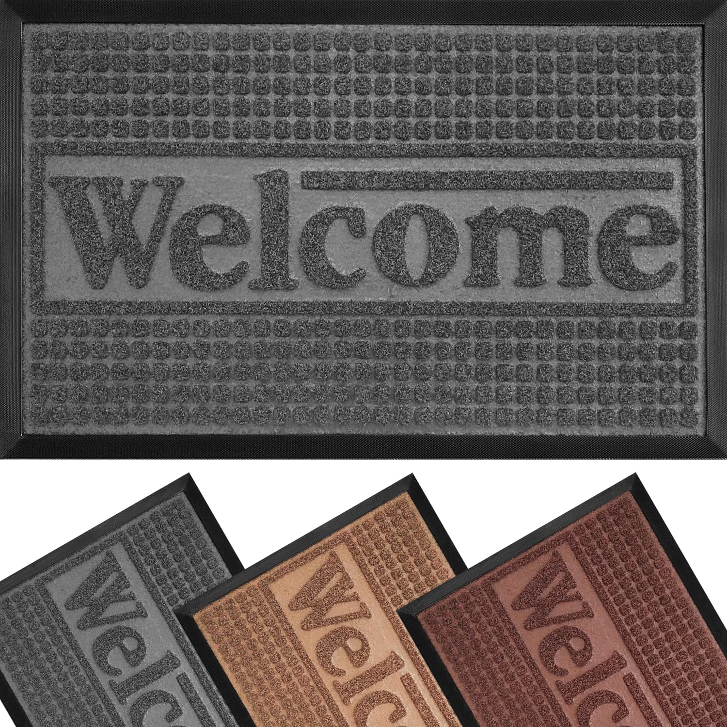 Slonser Extra Durable Door Mats For Outside Entry 18X30 Dirt