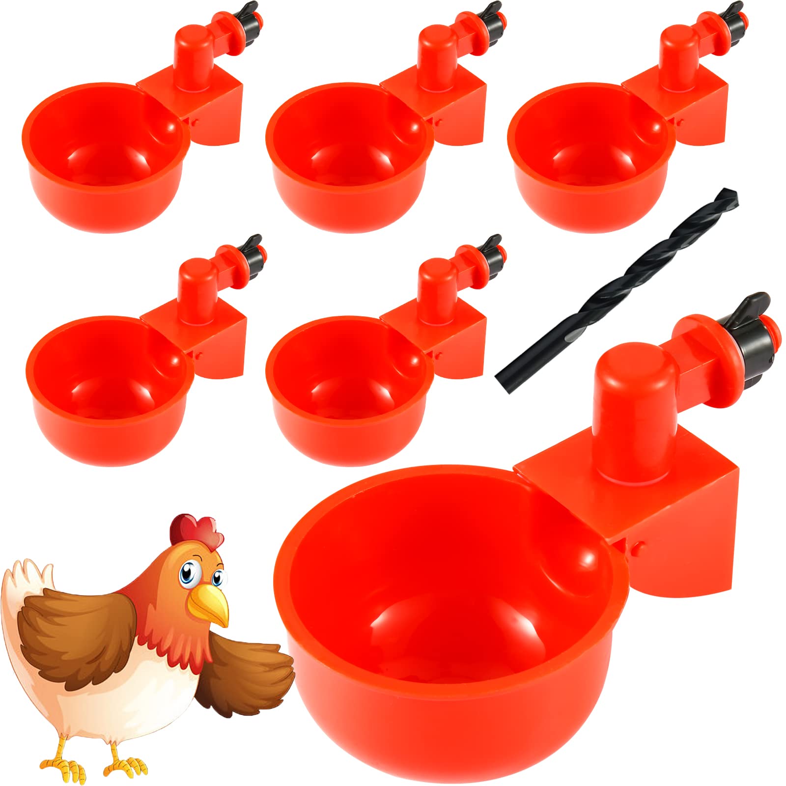 Cocoyeye 12 Pack chicken Waterer cups, DIY chicken Water Feeder, 38 Inch Automatic Filling Water Poultry Drinking Bowl Split Type for Duc