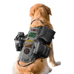 Aiwai Tactical Dog Harness With Pouches,Dog Vest Harness For Large Medium Dogs With Hook Loop Panels,Adjustable Military Dog Har