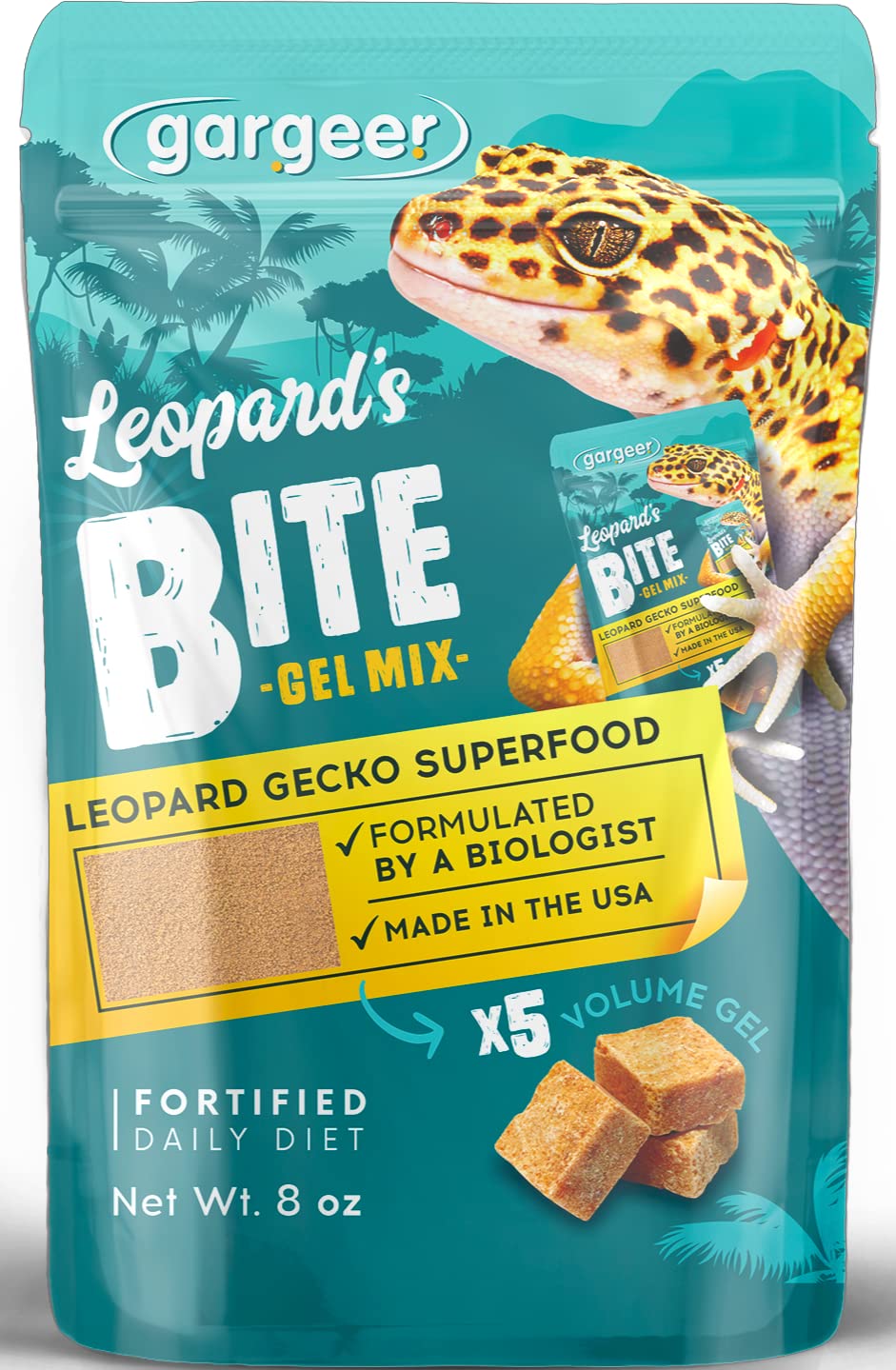 Gargeer Leopard Gecko Food 8Oz Complete Gel Diet For Both Juveniles And