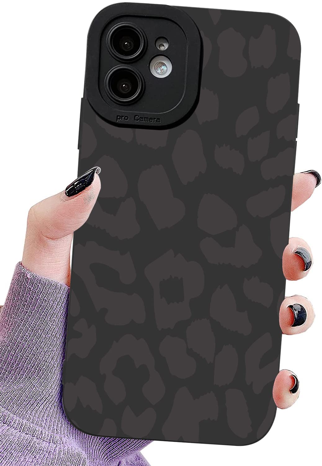 Luowan Black Leopard Designed For Iphone 11 Case,Cute Matte Cheetah Print Pattern Tpu Phone Case For Girls Women Men,Fashion Lux