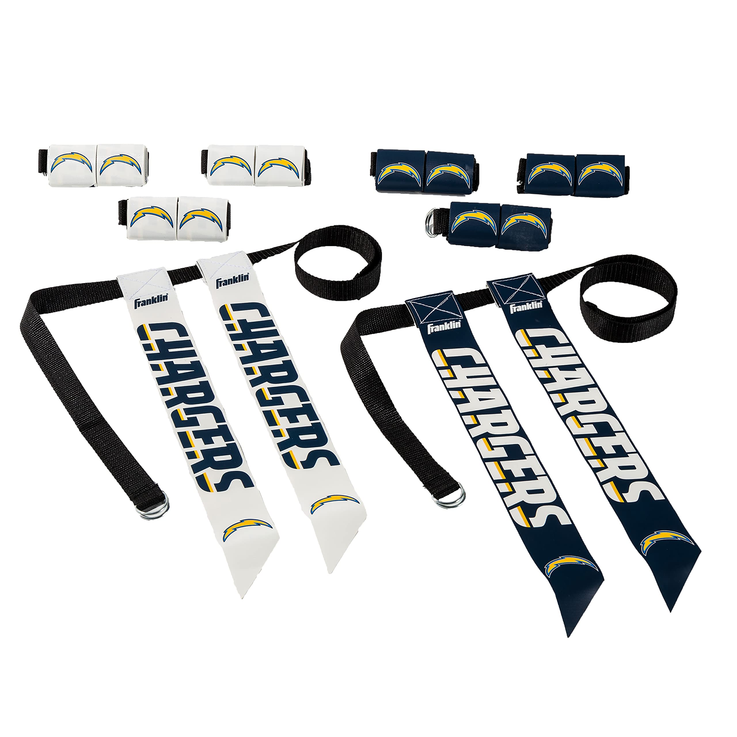 Franklin Sports Nfl Los Angeles Chargers Flag Football Sets - Nfl Team Flag Football Belts And Flags - Flag Football Equipment F