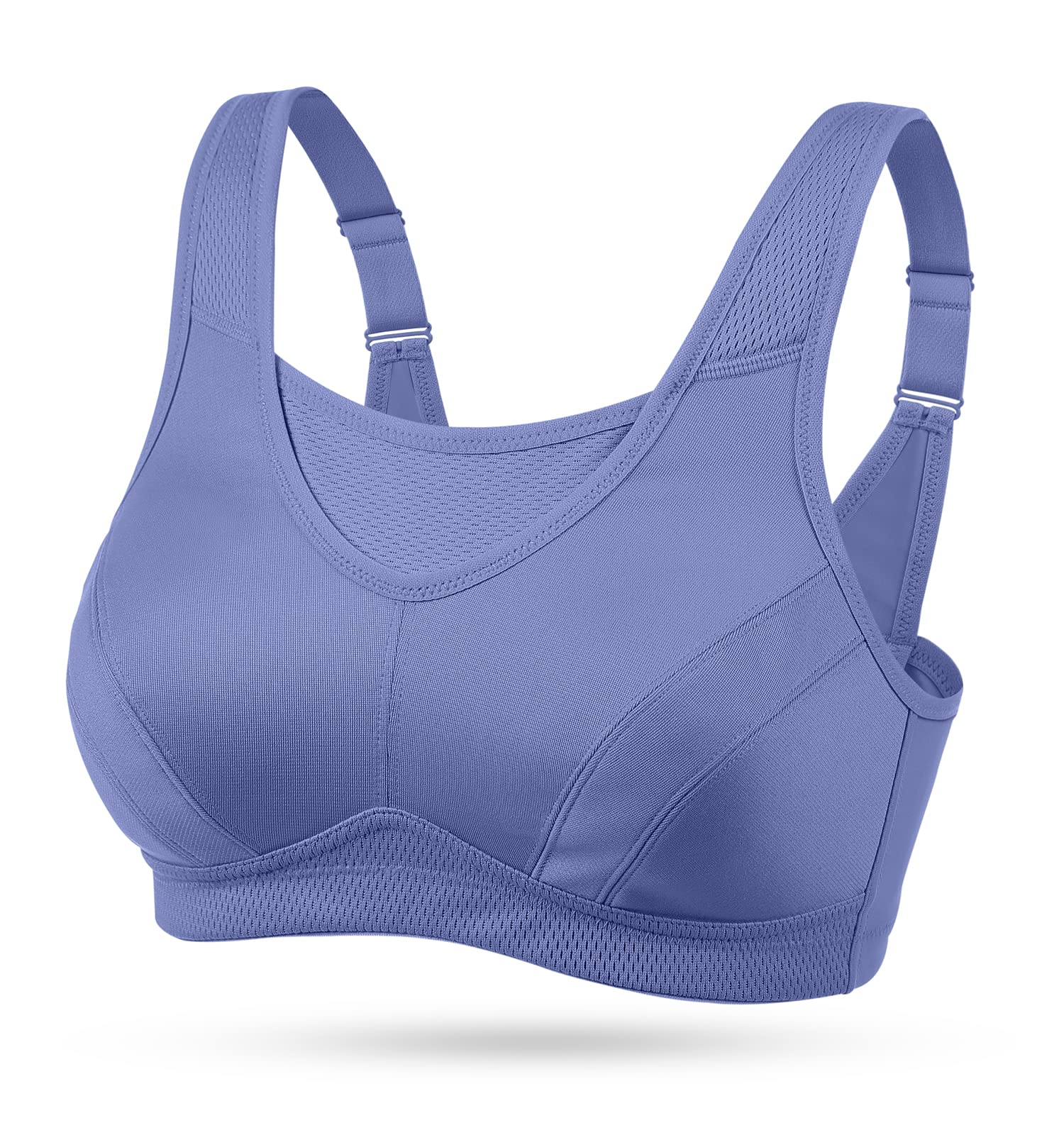 Wingslove High Impact Sports Bras for Women Plus Size Non Padded Wirefree Workout Bra Bounce control (Purple, 42c)