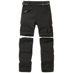 Jomlun Boys Hiking Pants Kids Cargo Outdoor Casual Camping Pants Quick Dry Convertible Zip Off Trousers Black